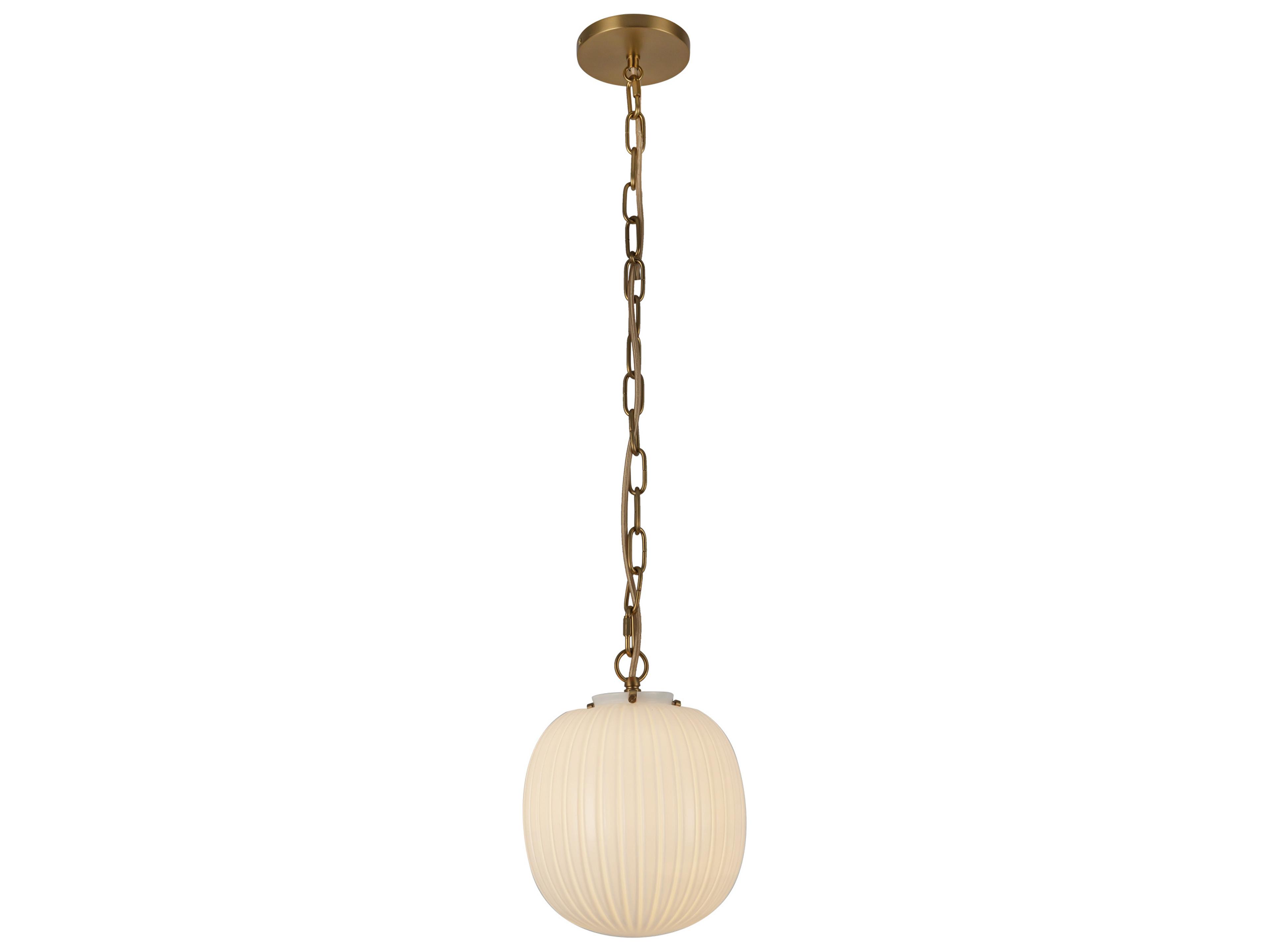 Pendant Light Cherise Brushed Gold Ribbed Glass