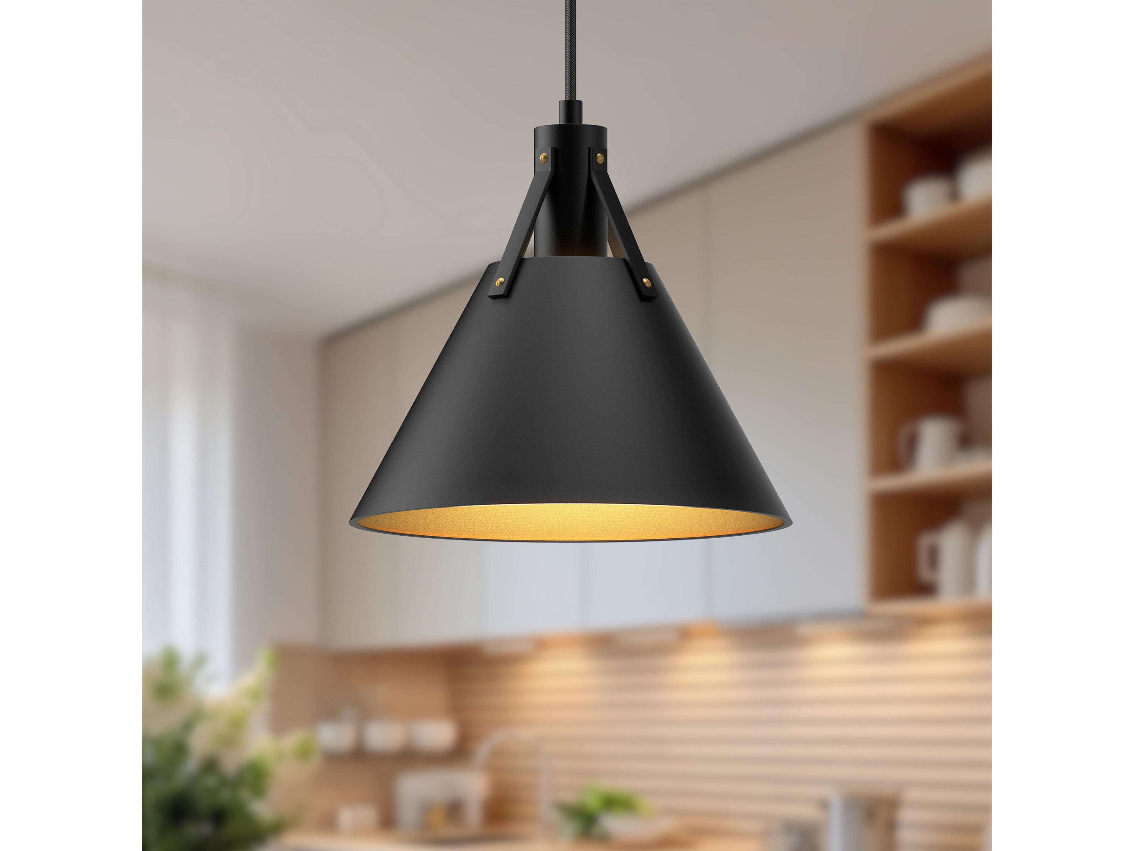 Alora Mood Archer 1-Light Matte Black Mini Pendant