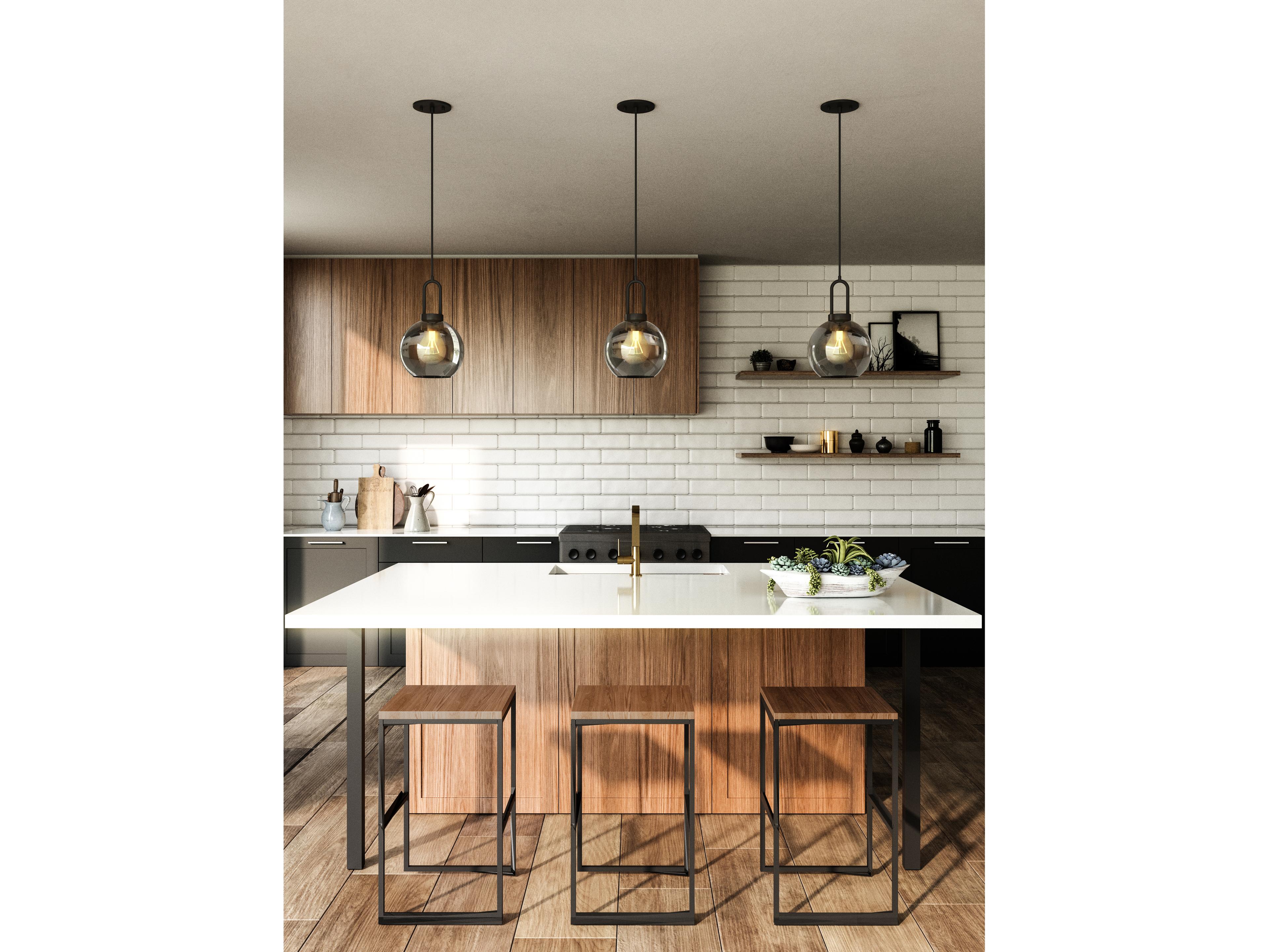 Alora Mood Soji 1-Light Matte Black Globe Mini Pendant