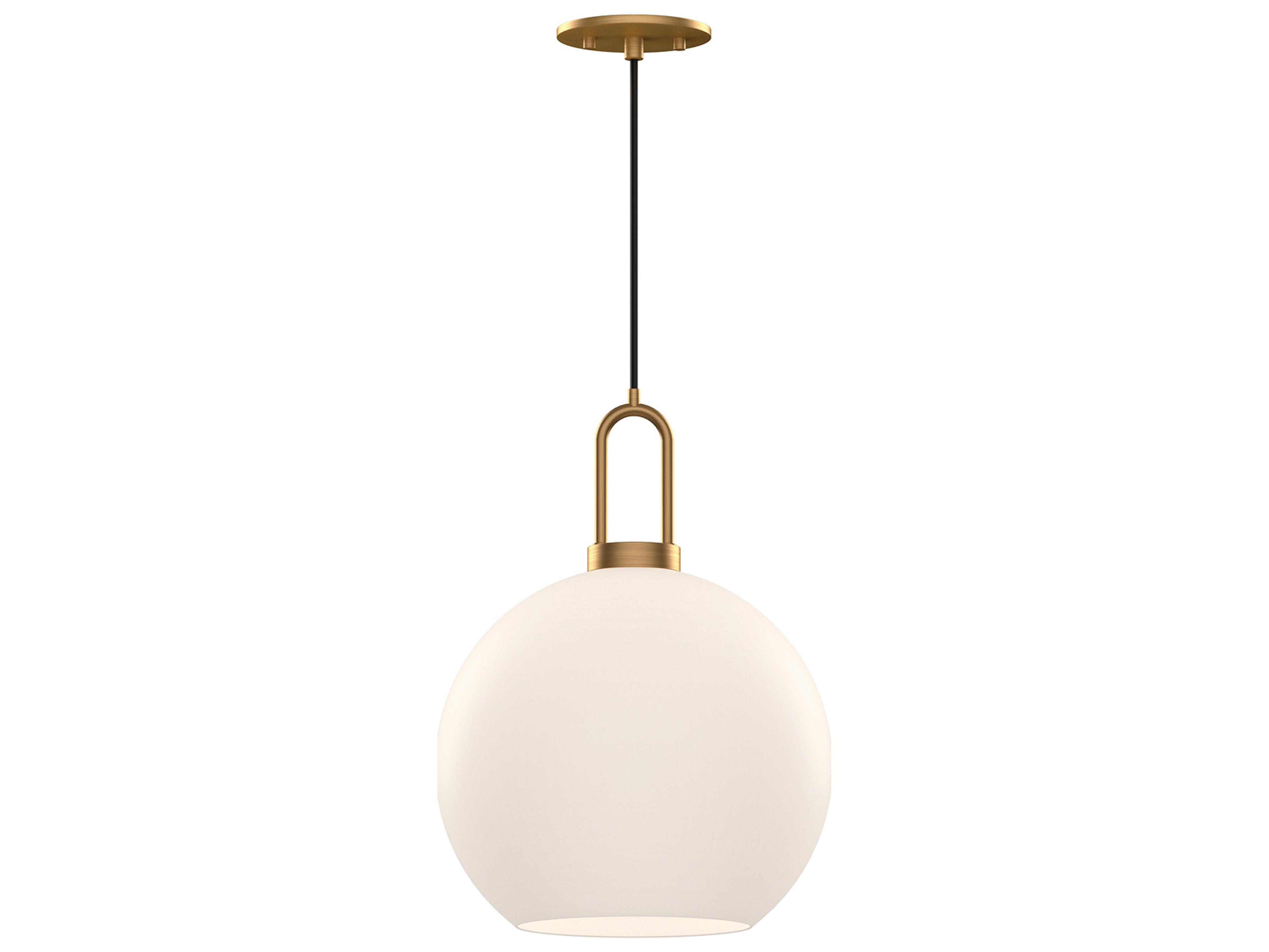 Soji Pendant Light in Aged Gold with Opal Glass