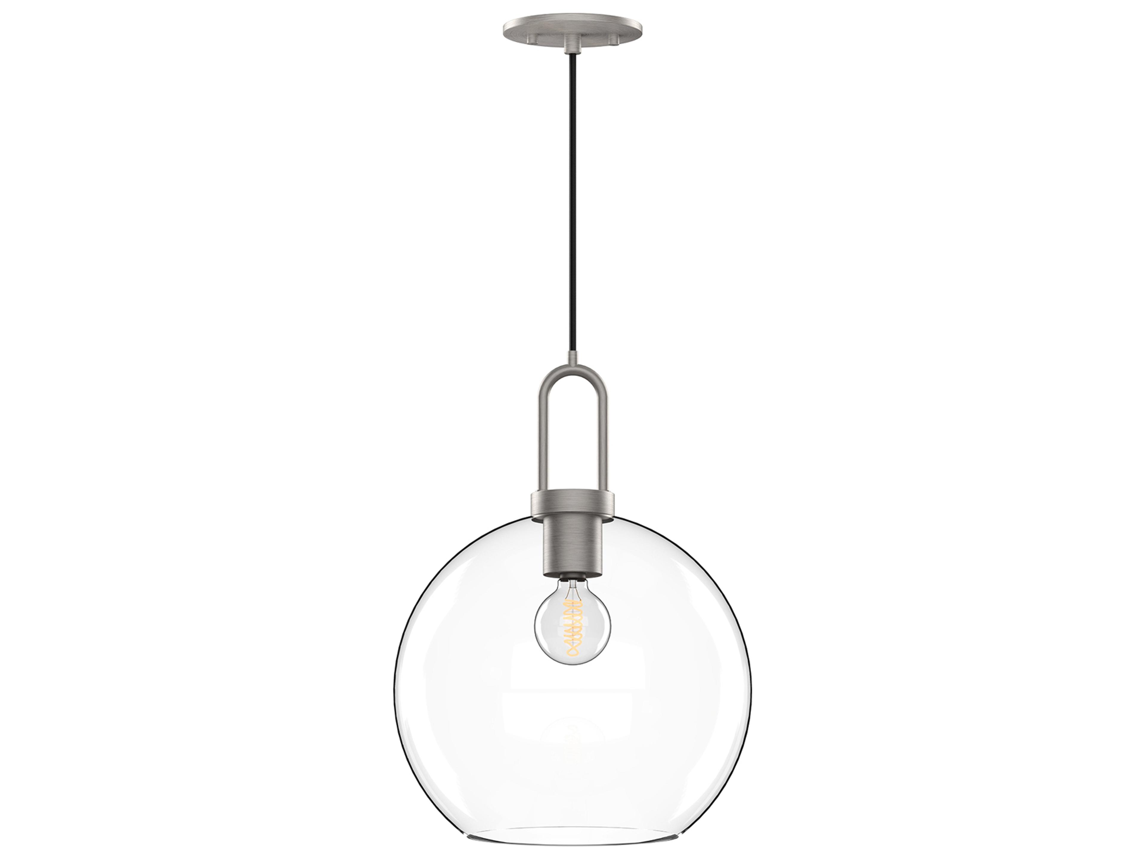 Soji Pendant Light in Brushed Nickel and Clear Glass