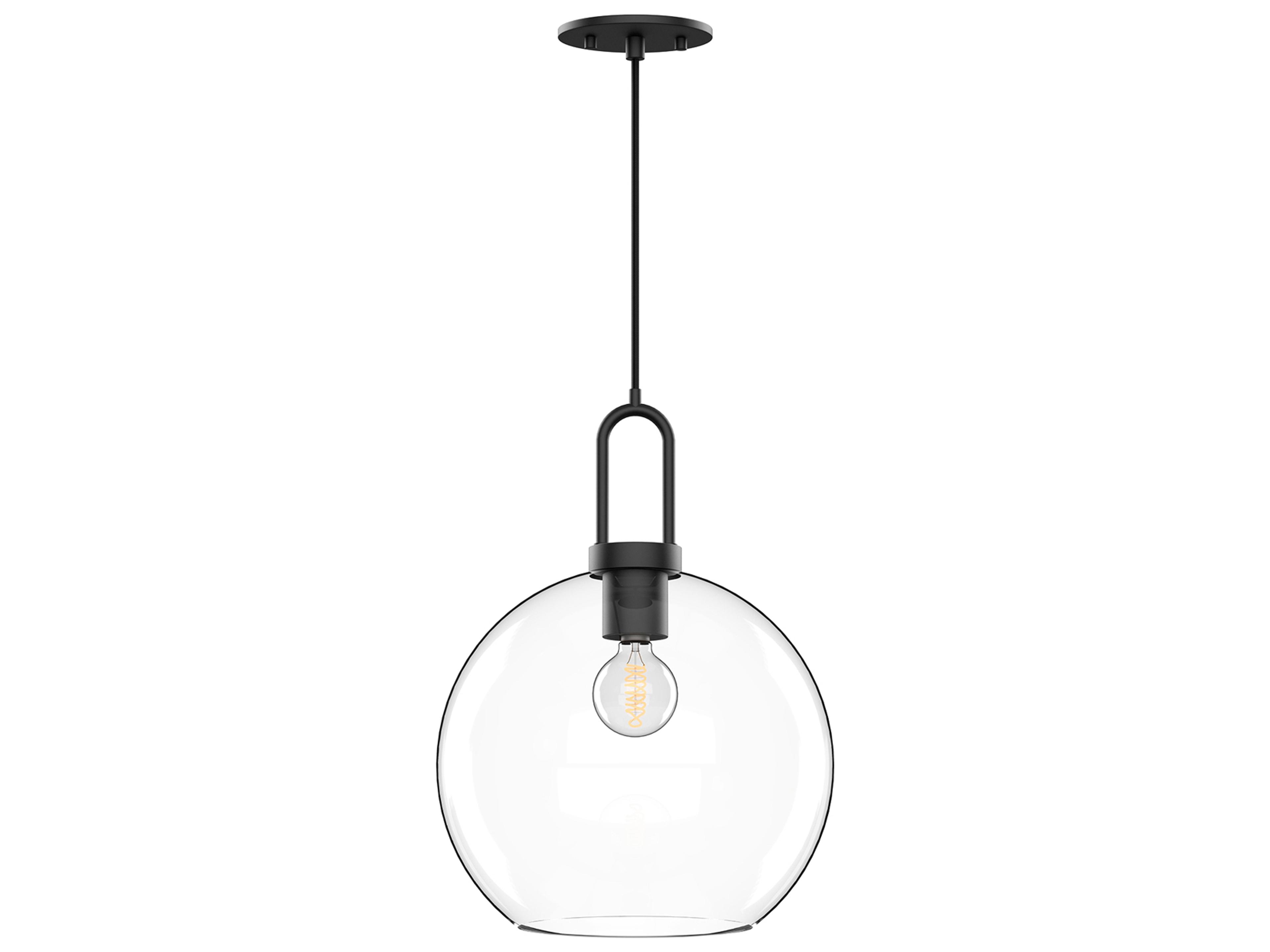 Soji Pendant Light Matte Black Clear Glass Modern