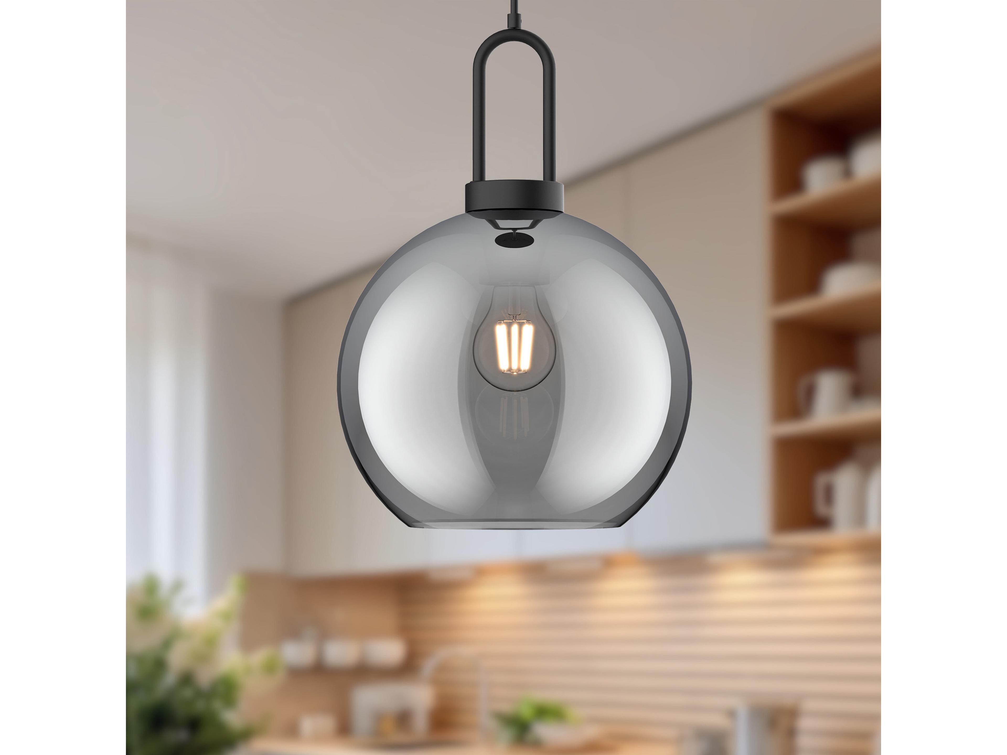 Alora Mood Soji 1-Light Matte Black Globe Mini Pendant