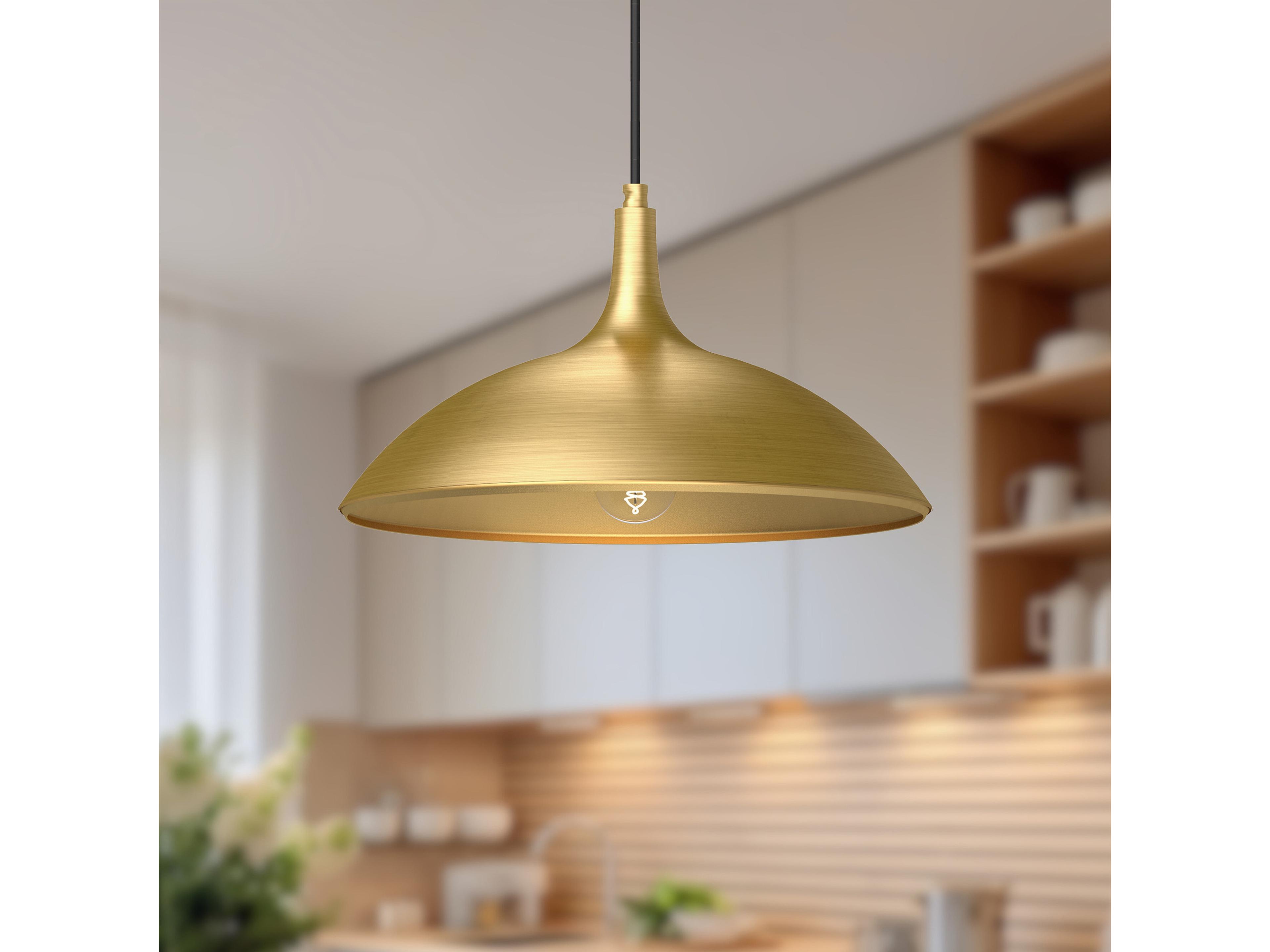 Alora Mood Abel 1-Light Brushed Gold Dome Pendant