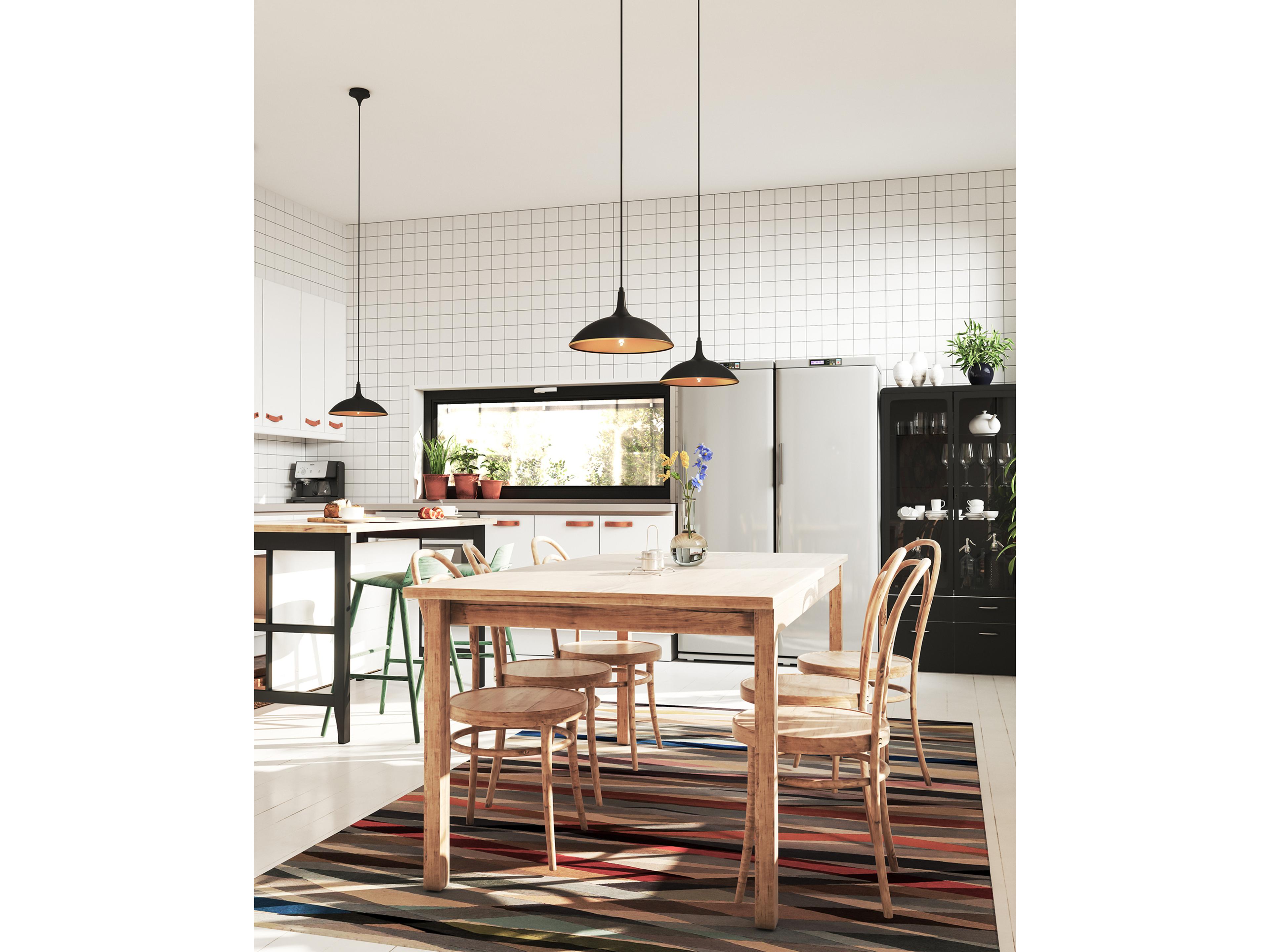 Alora Mood Abel 1-Light Matte Black Dome Pendant