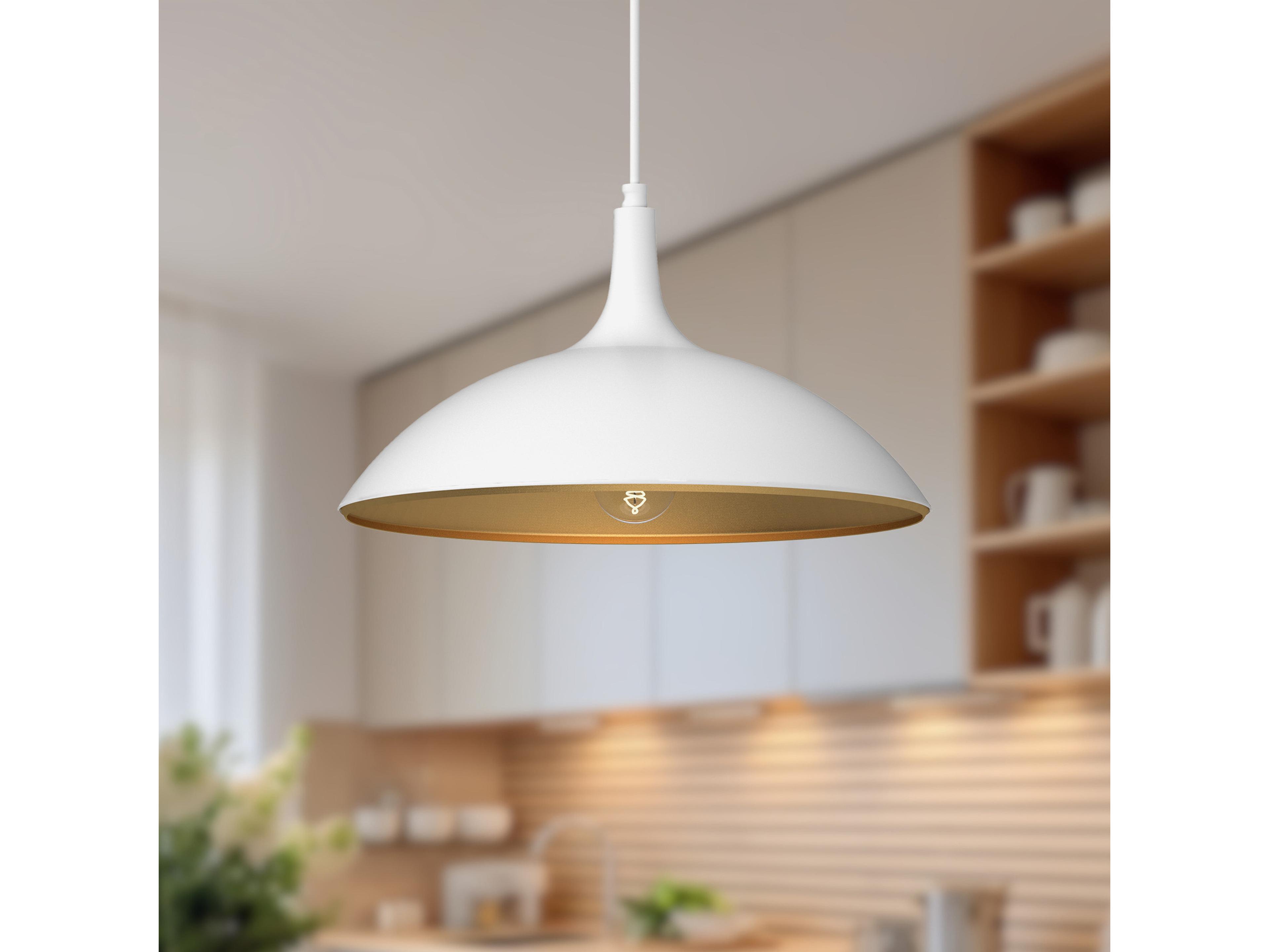 Alora Mood Abel 1-Light White Dome Pendant