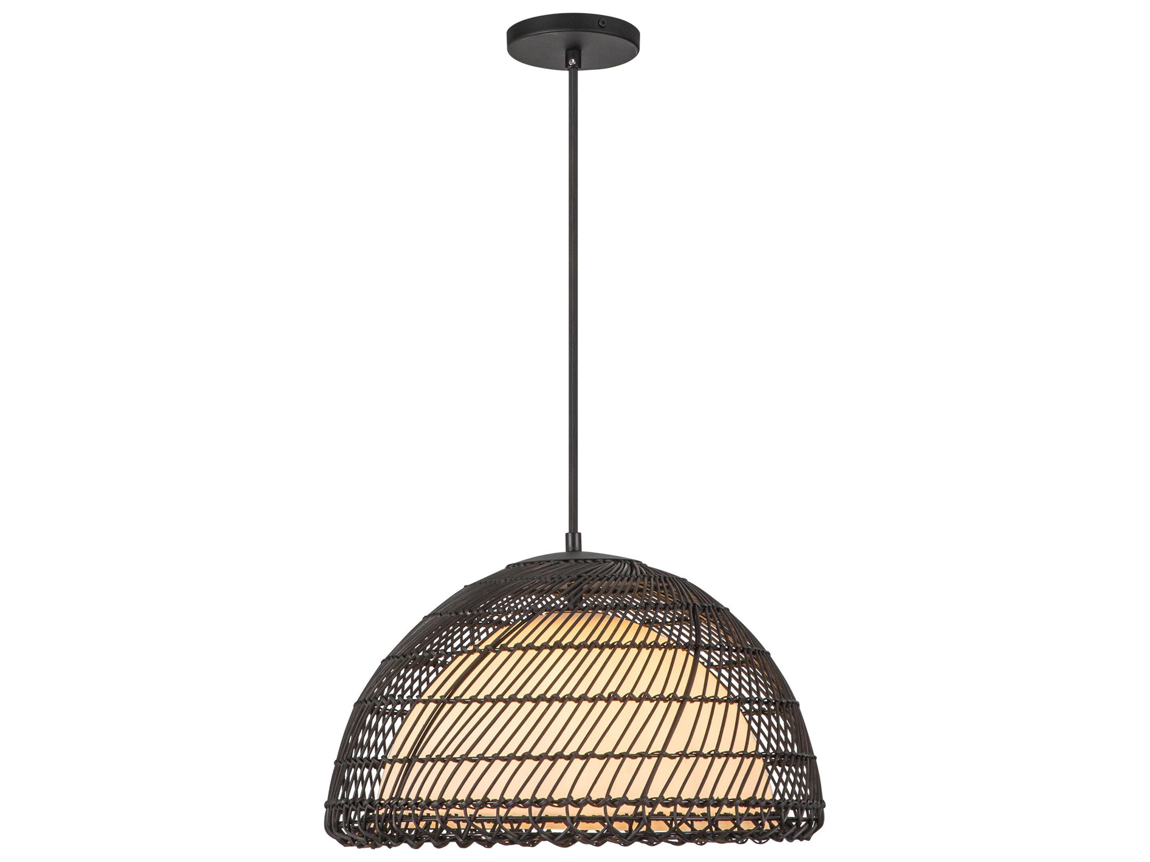 Bondi Dome Pendant Light with Rattan Shade