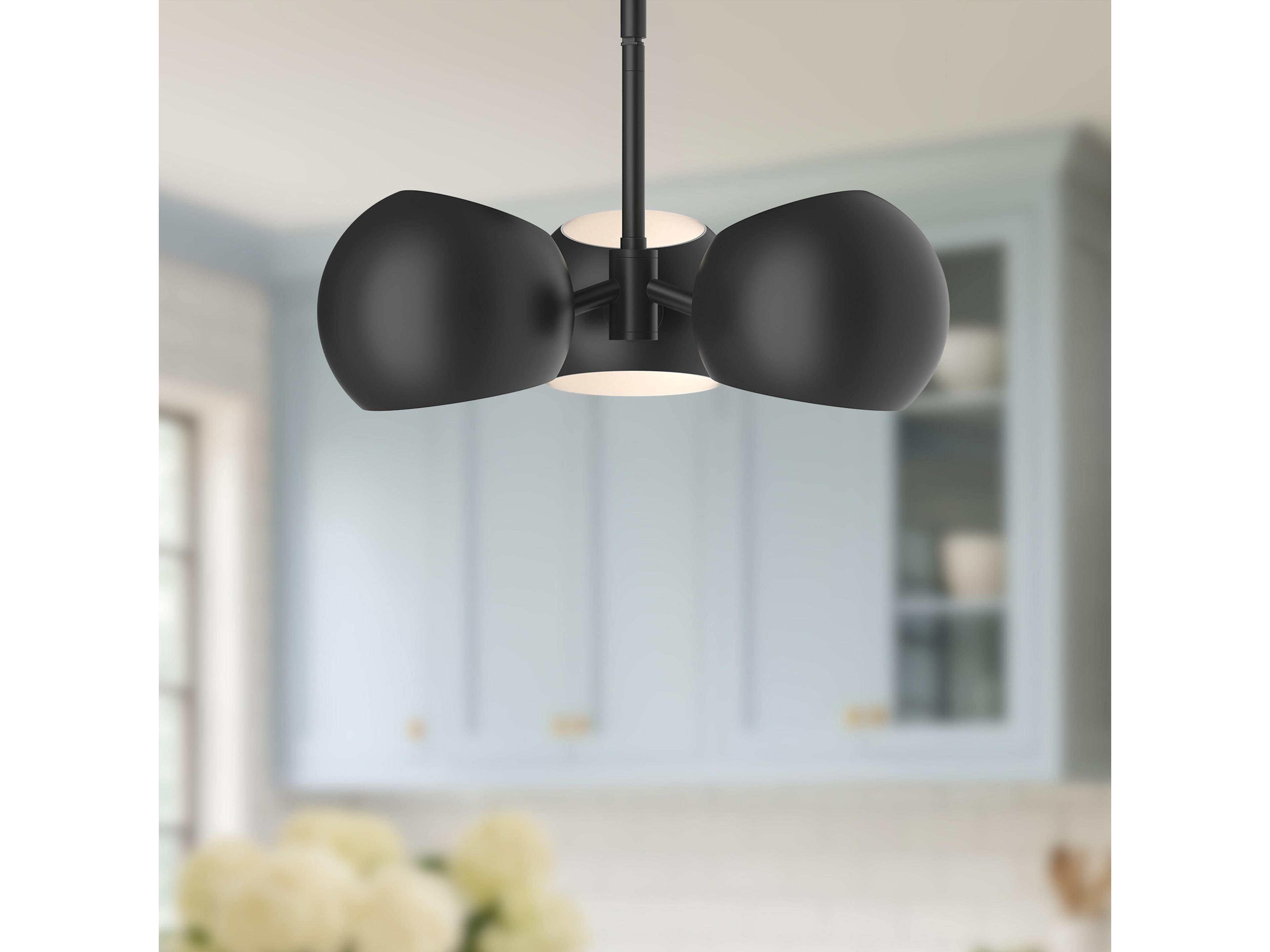 Alora Mood Willow 3-Light Matte Black Globe Pendant