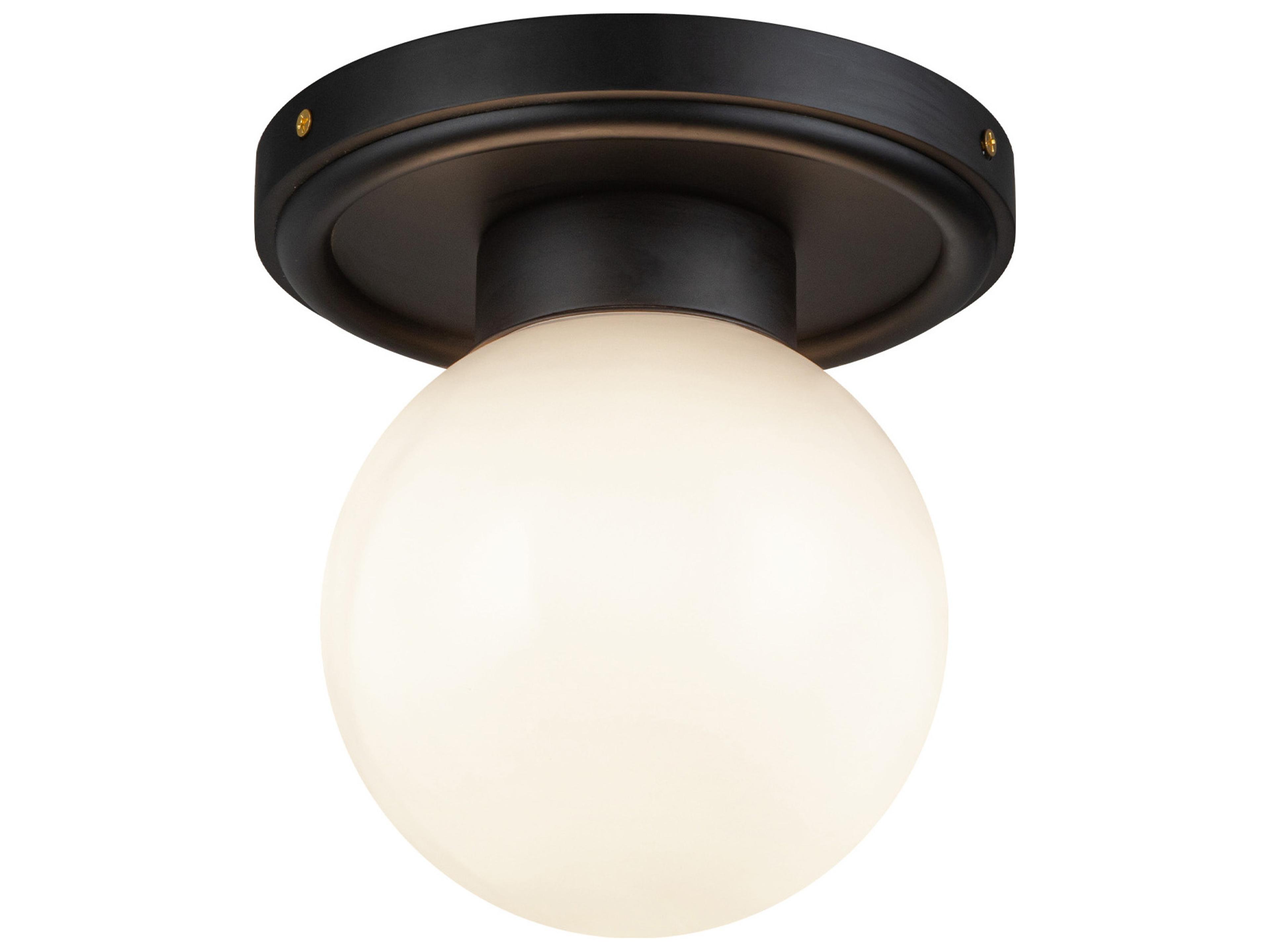 Alora Mood Fiore 1-Light Matte Black Globe Semi Flush Mount