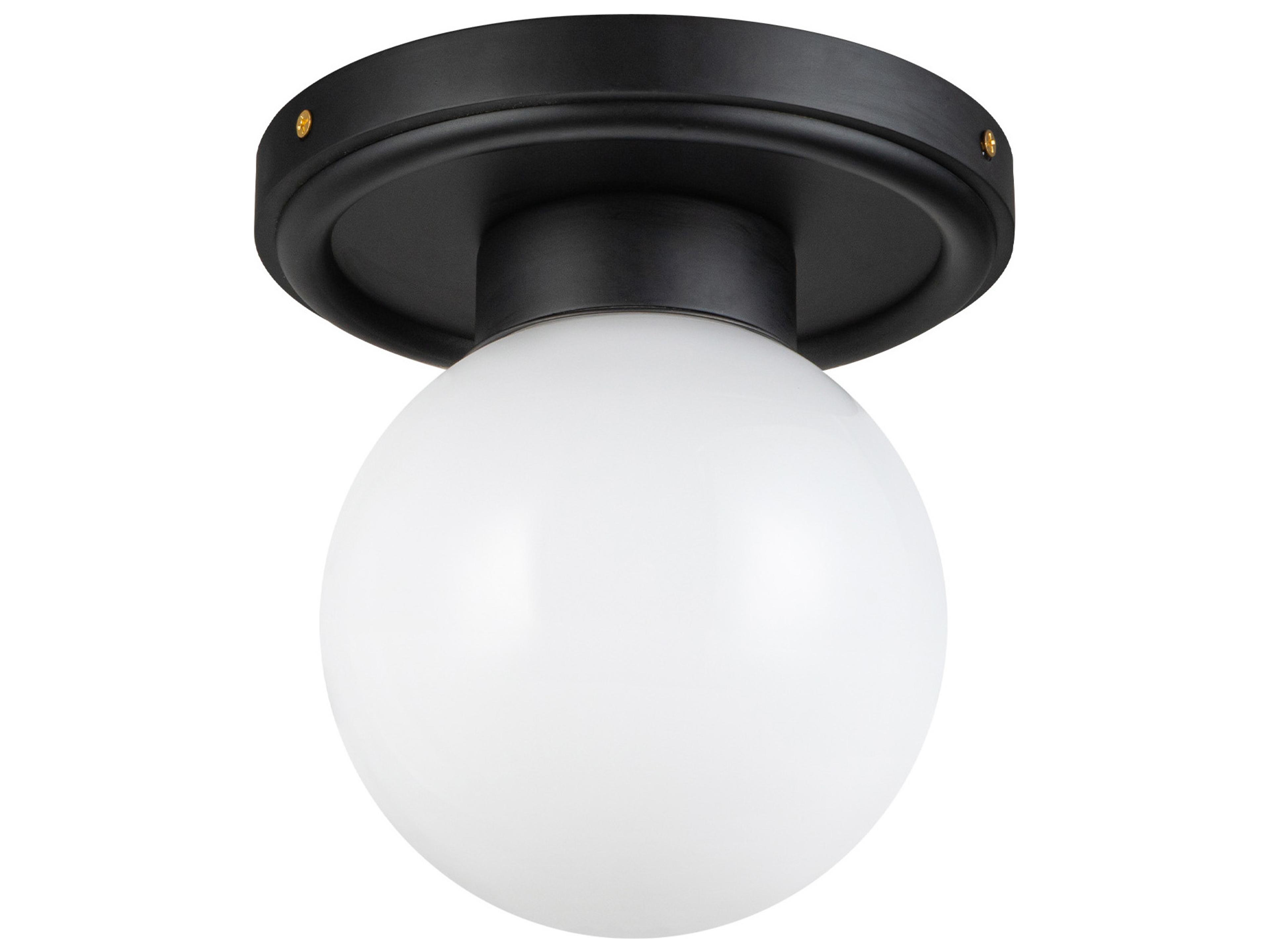 Alora Mood Fiore 1-Light Matte Black Globe Semi Flush Mount