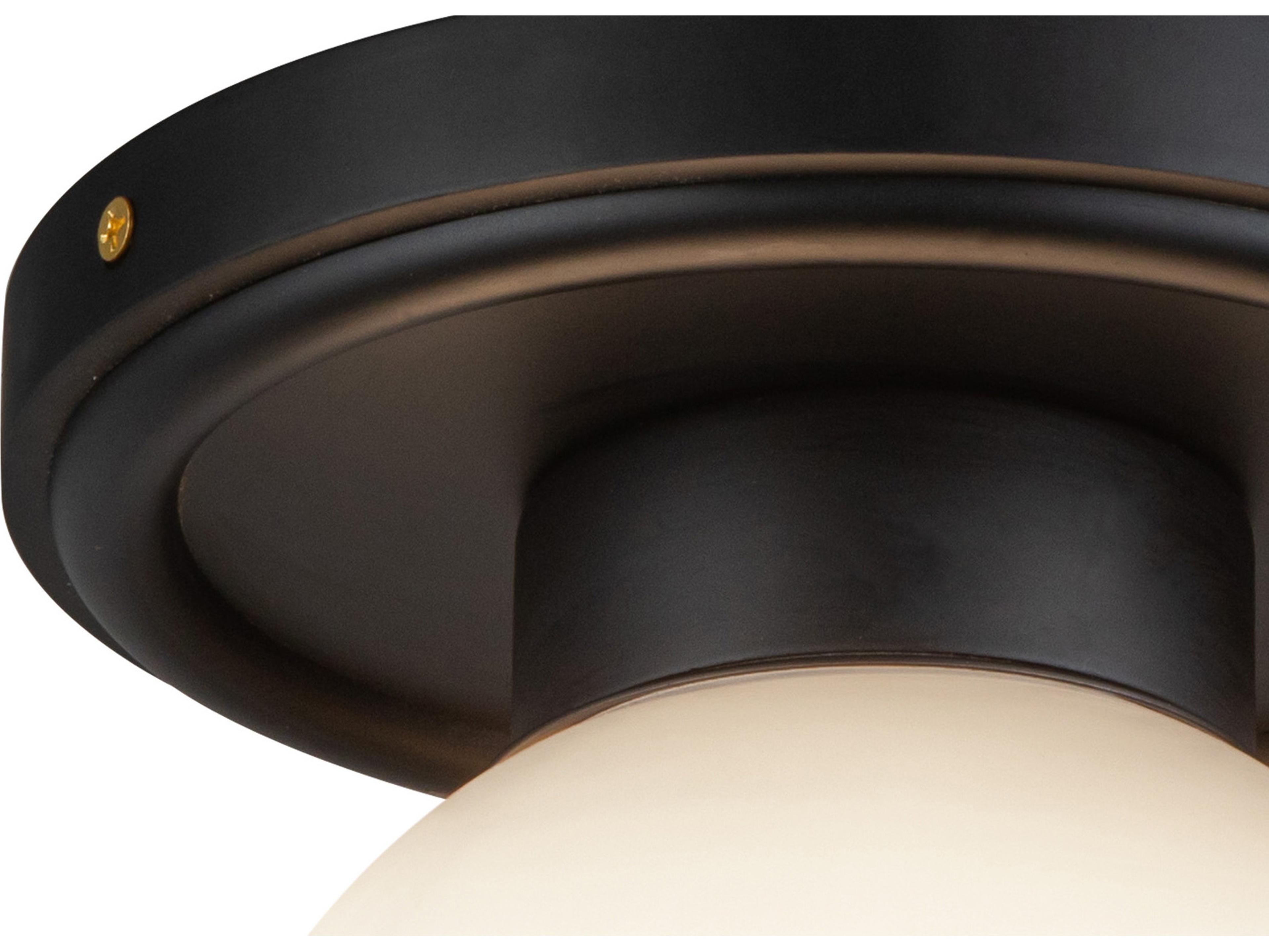Alora Mood Fiore 1-Light Matte Black Globe Semi Flush Mount