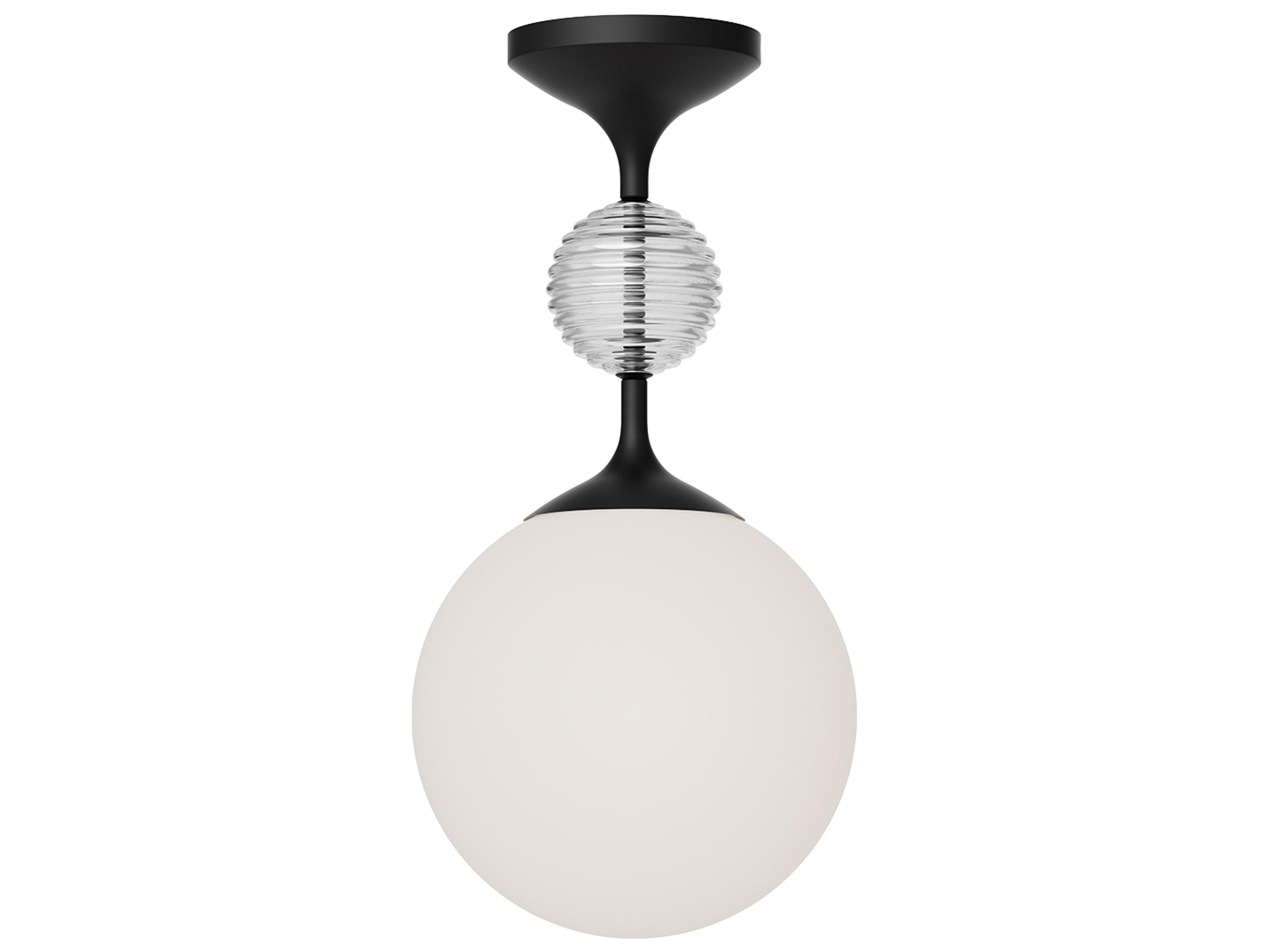 Celia Semi-Flush Mount Ceiling Light in Matte Black