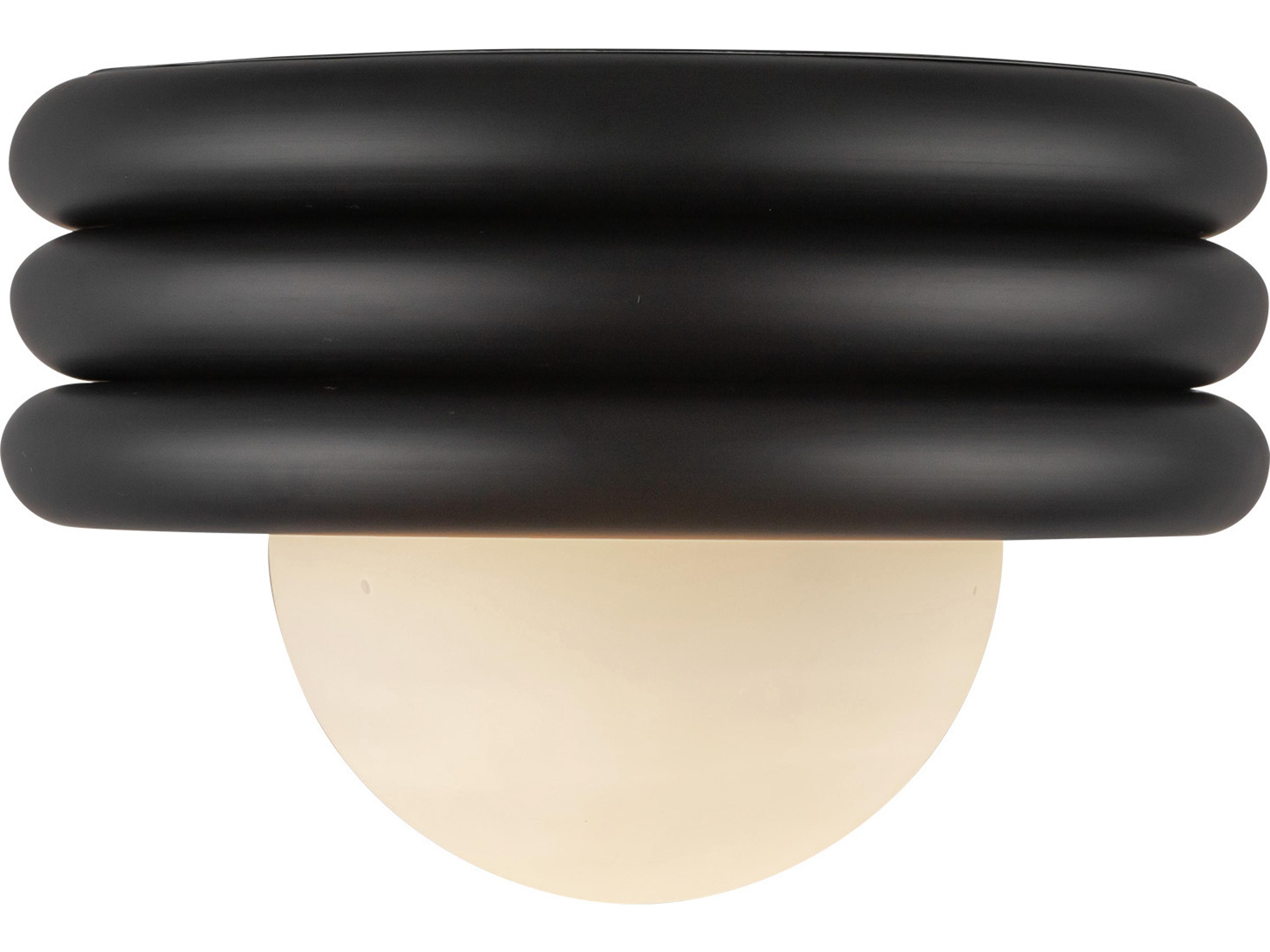 Alora Mood Harvey 1-Light Matte Black Globe Semi Flush Mount