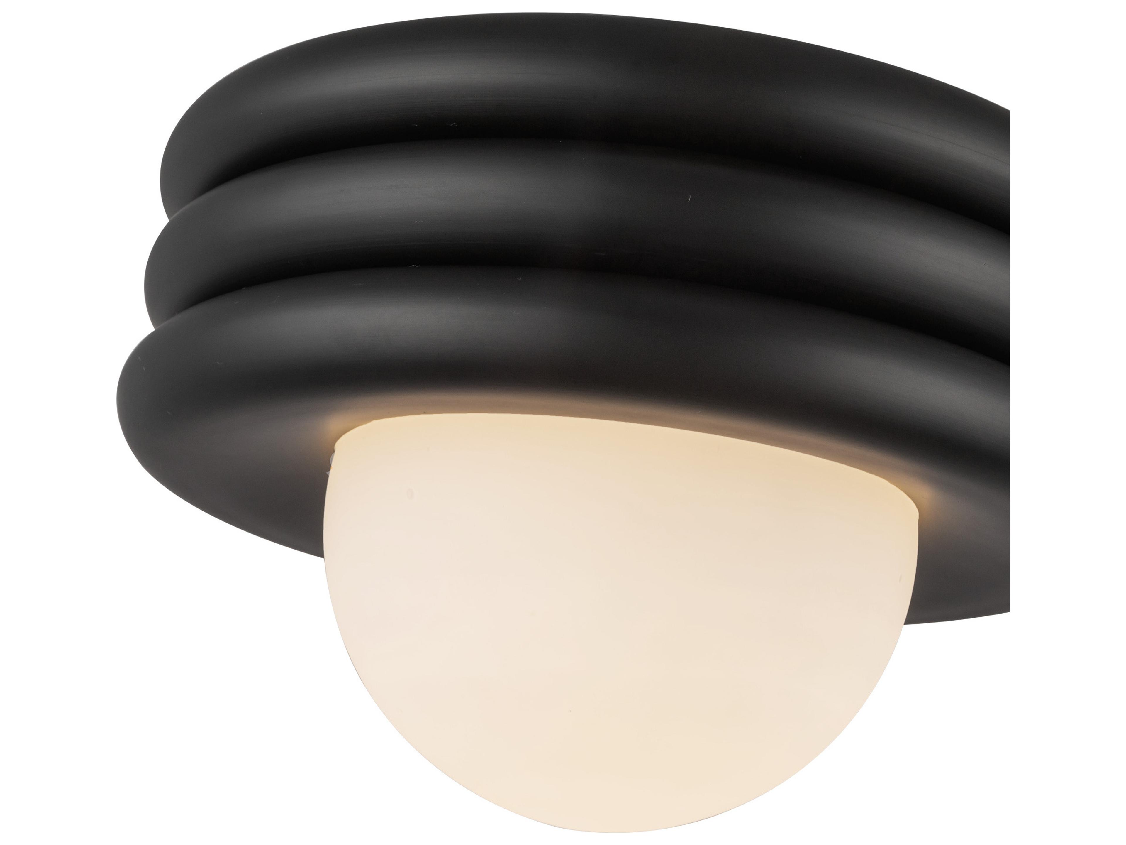 Alora Mood Harvey 1-Light Matte Black Globe Semi Flush Mount