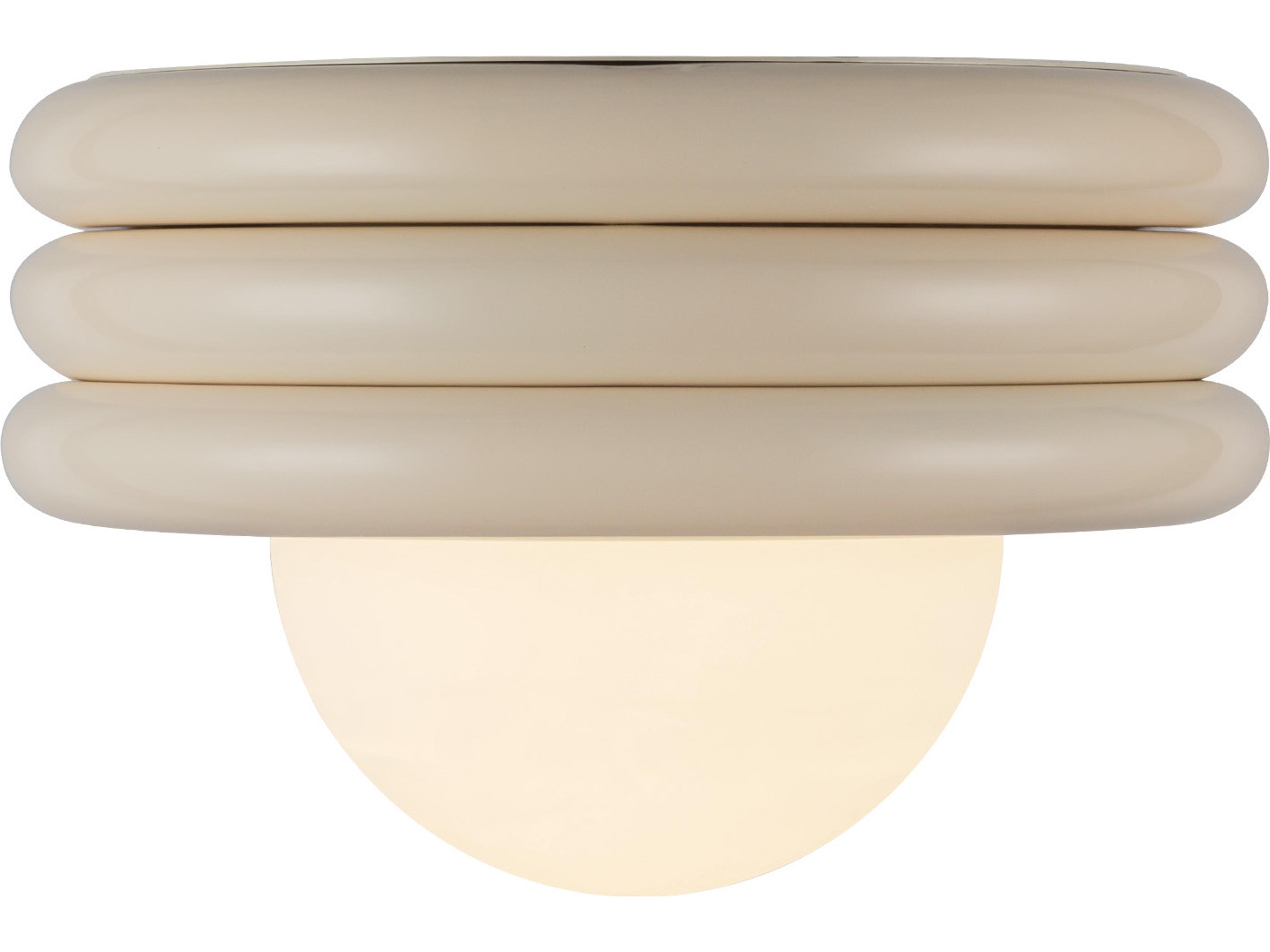 Alora Mood Harvey 1-Light Pearl White Globe Semi Flush Mount