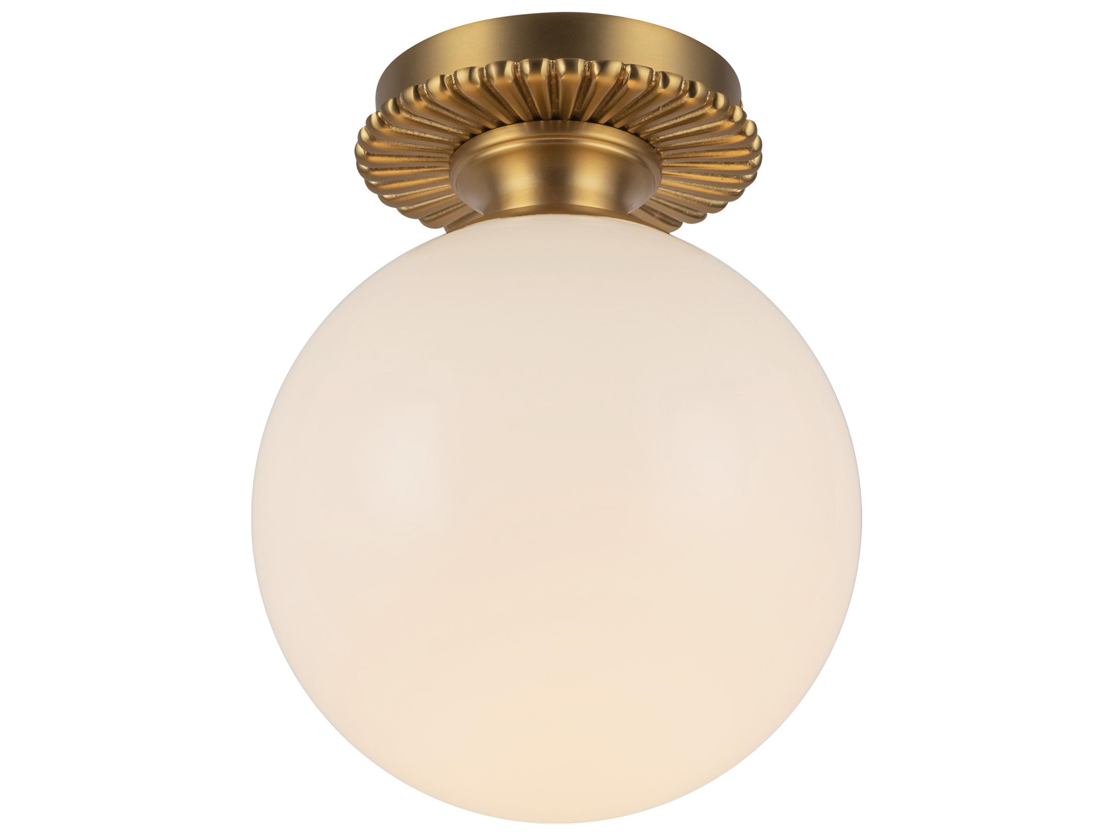 Alora Mood Otis 1-Light Brushed Gold Globe Semi Flush Mount