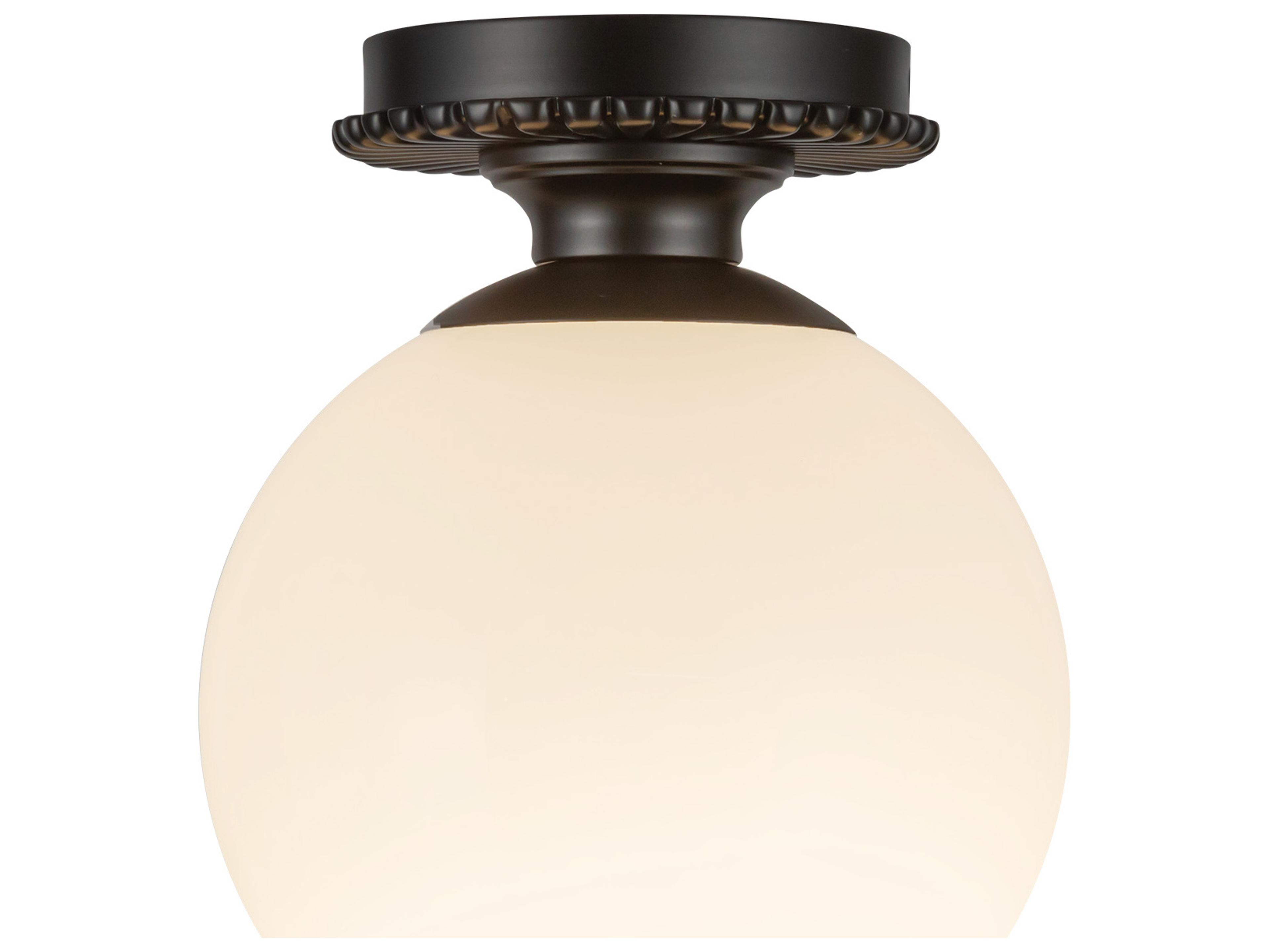 Alora Mood Otis 1-Light Matte Black Globe Semi Flush Mount