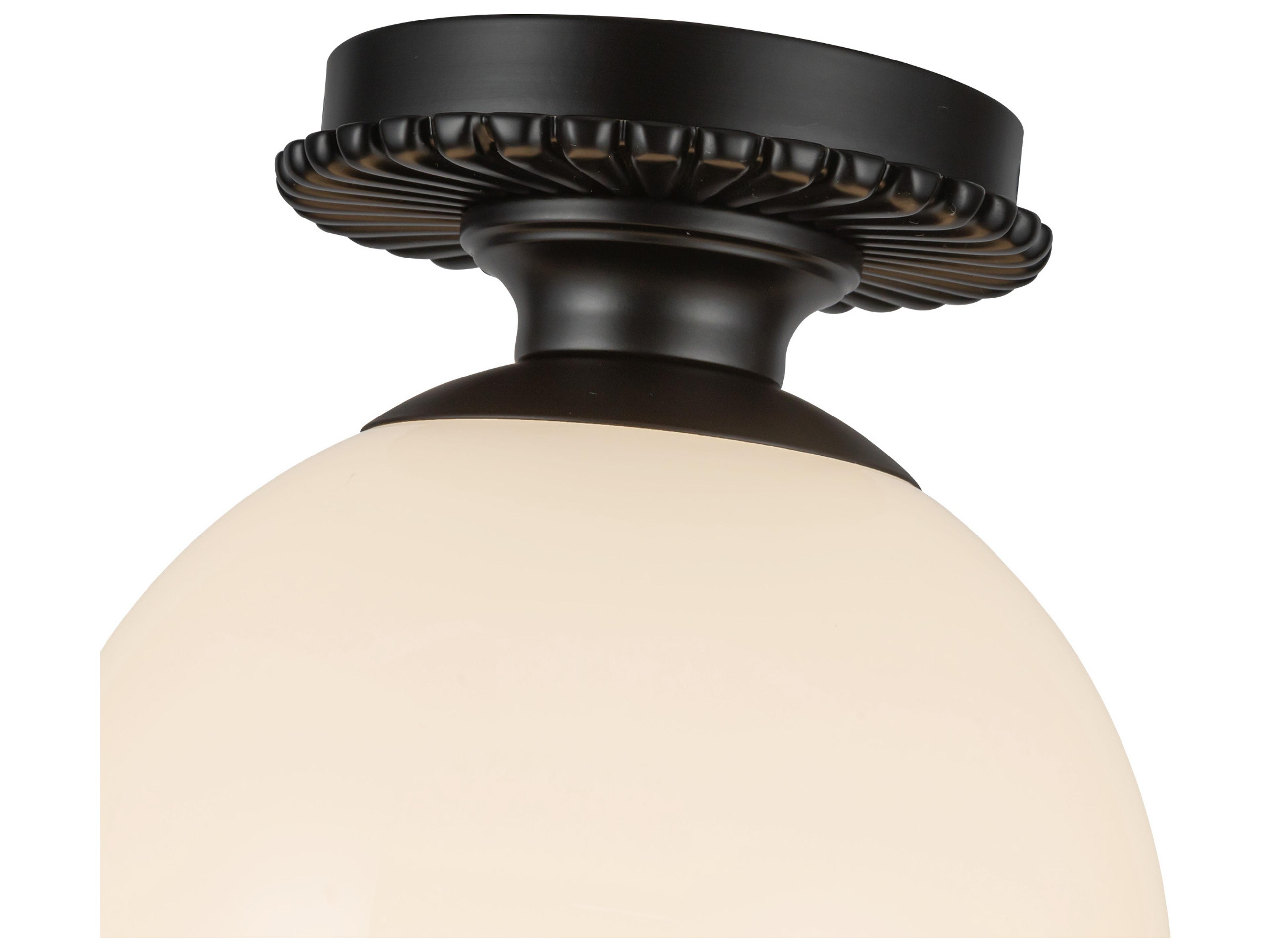 Alora Mood Otis 1-Light Matte Black Globe Semi Flush Mount