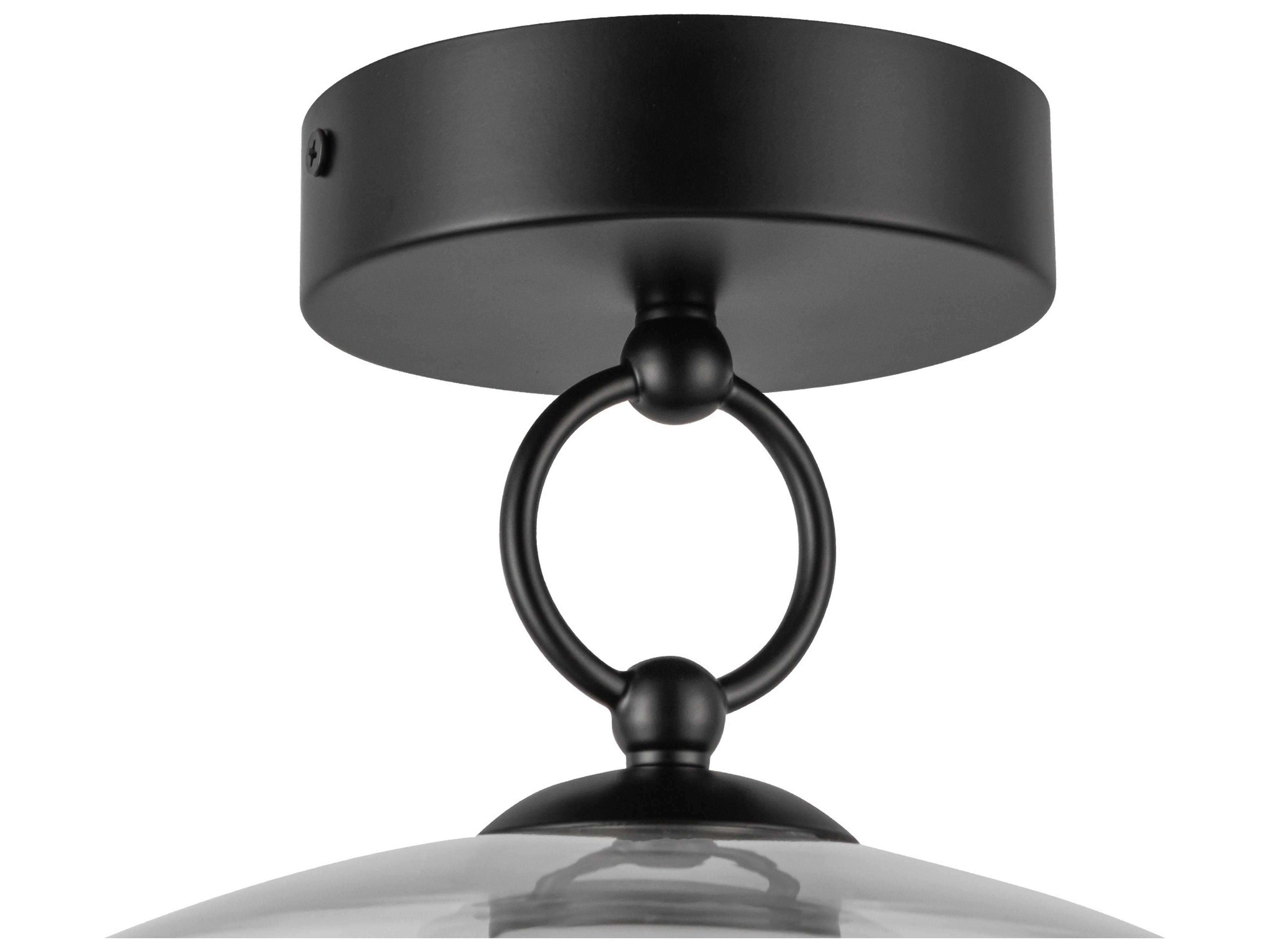 Alora Mood Leota Matte Black Semi Flush Mount