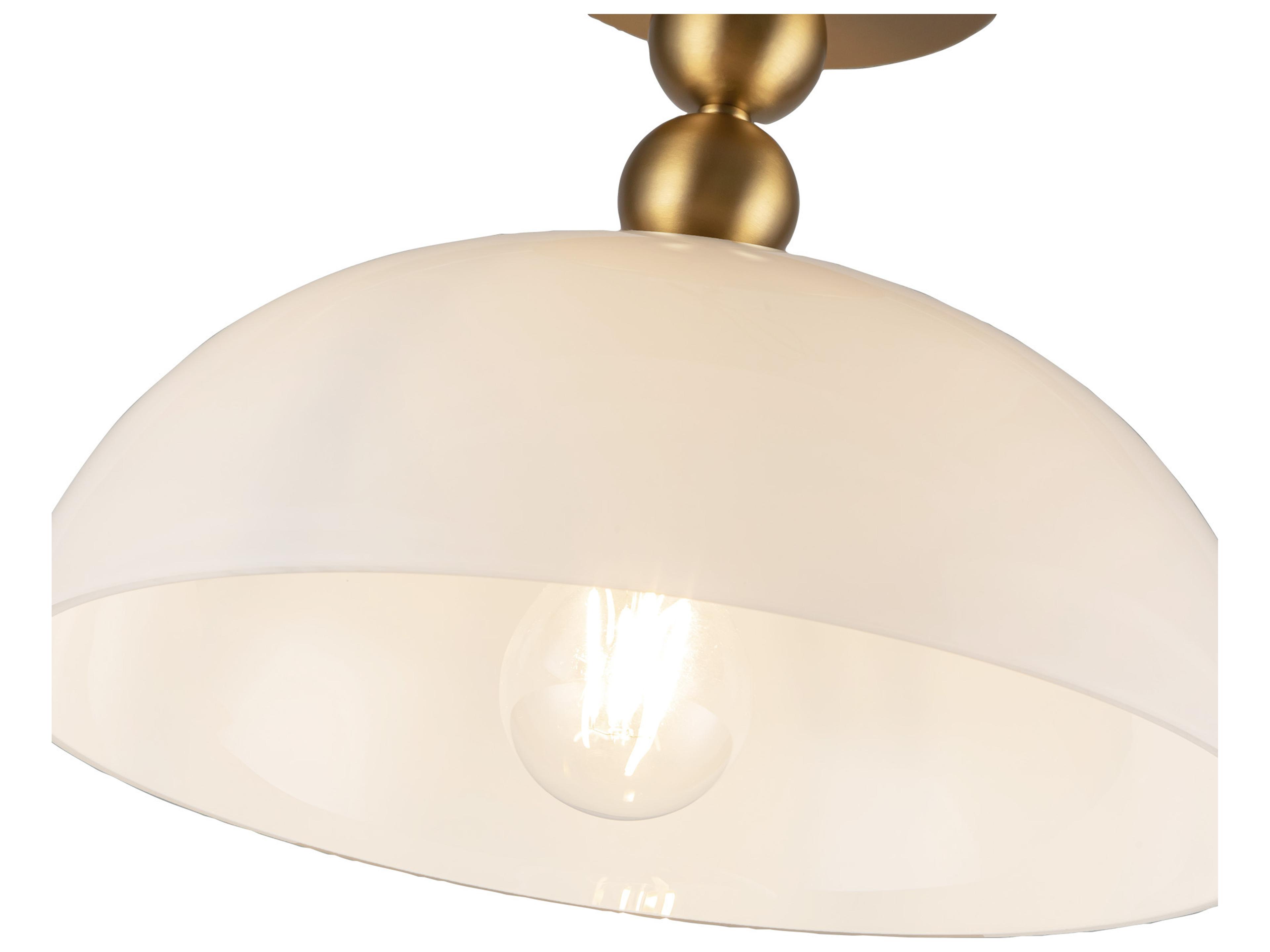 Alora Mood Paisley 1-Light Brushed Gold Dome Semi Flush Mount