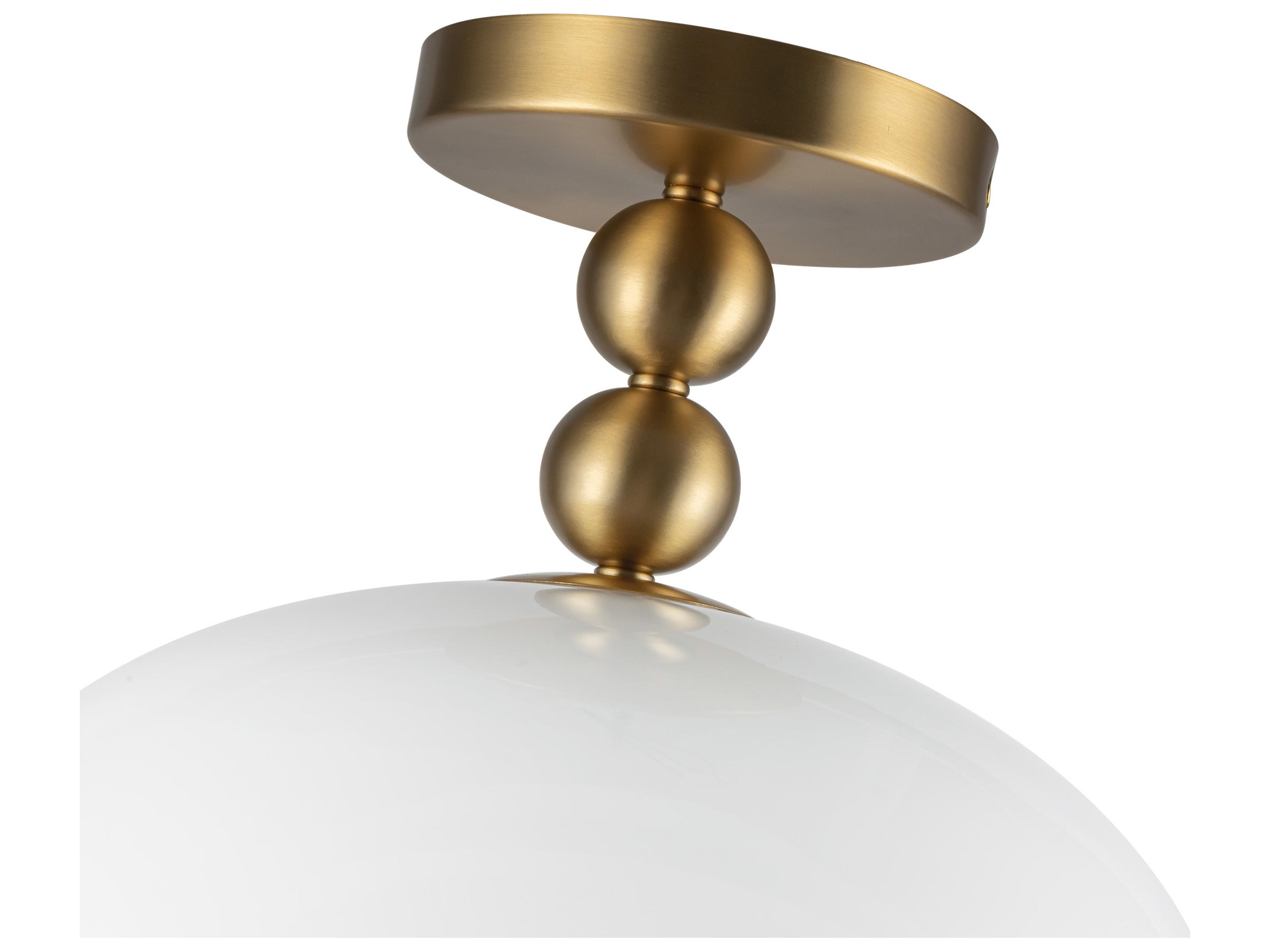 Alora Mood Paisley 1-Light Brushed Gold Dome Semi Flush Mount