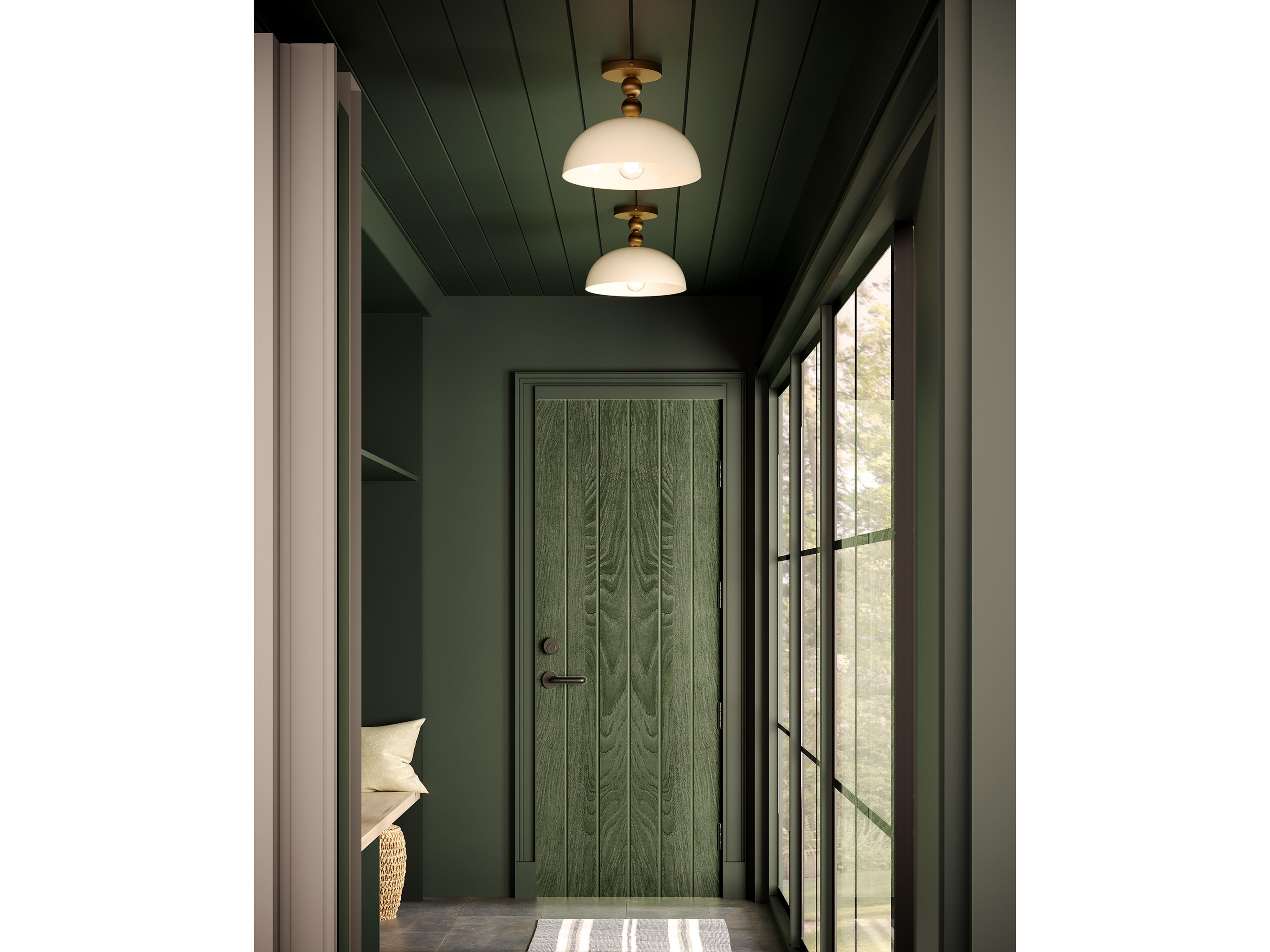 Alora Mood Paisley 1-Light Brushed Gold Dome Semi Flush Mount