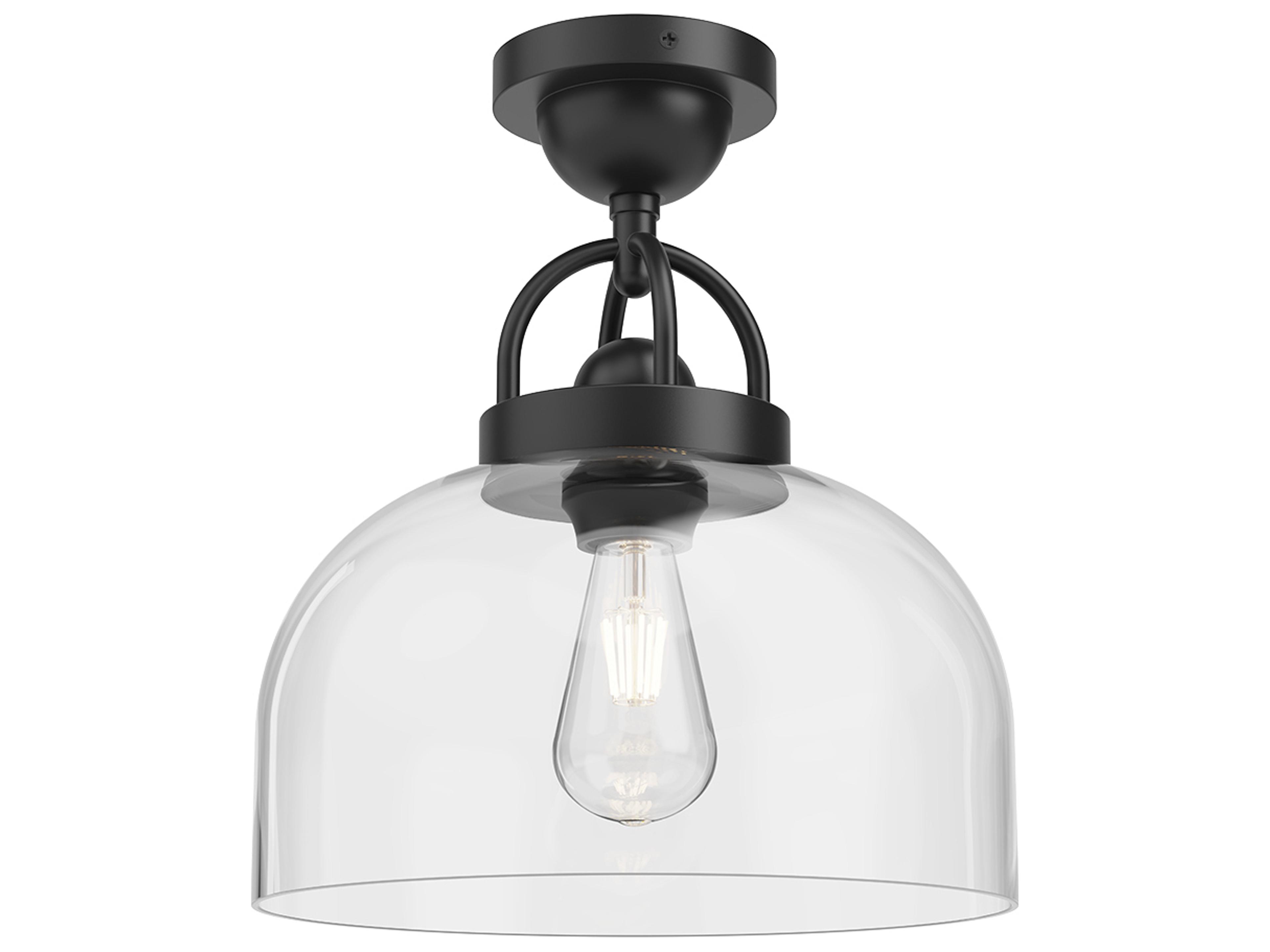 Lancaster Semi Flush Ceiling Light Matte Black Modern