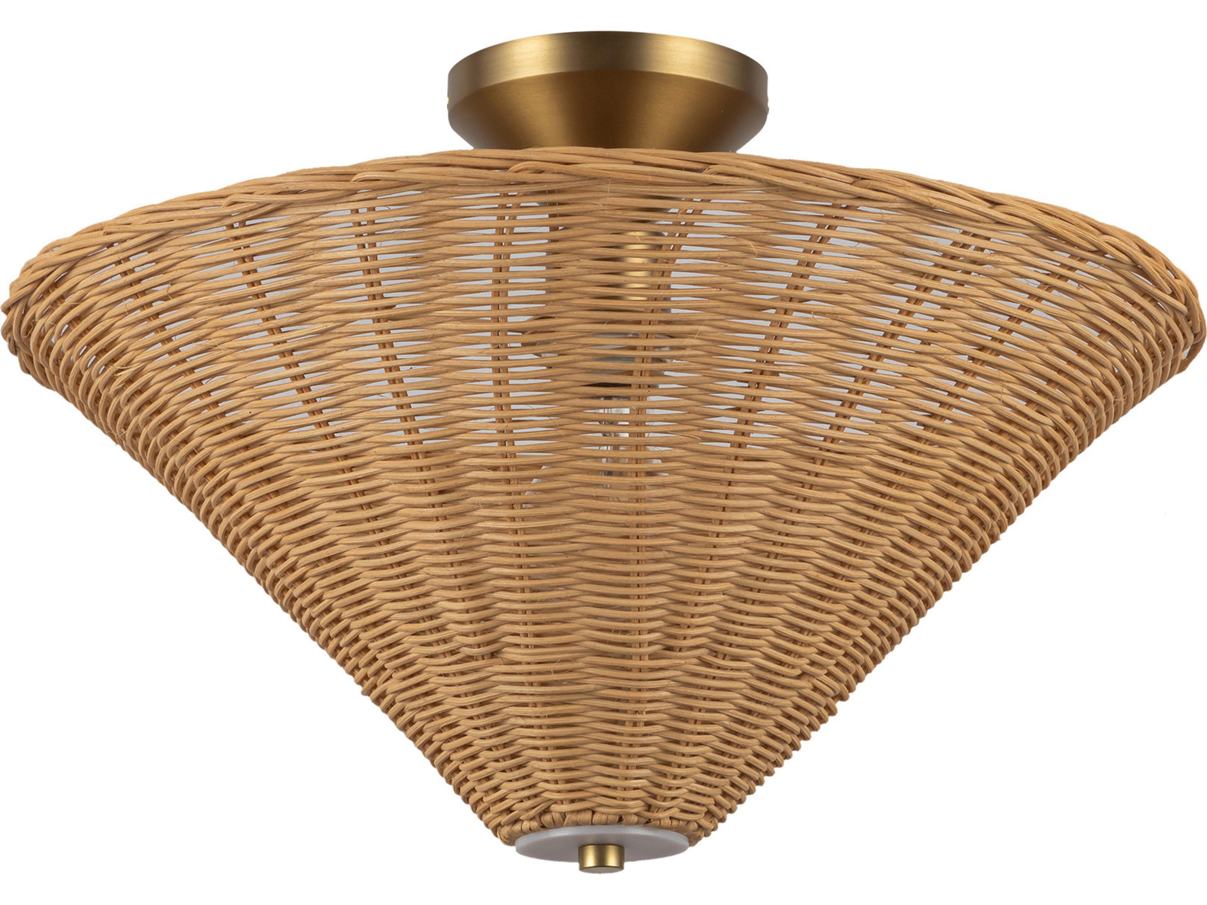 Alora Mood Bridgette 1-Light Brushed Gold Semi Flush Mount