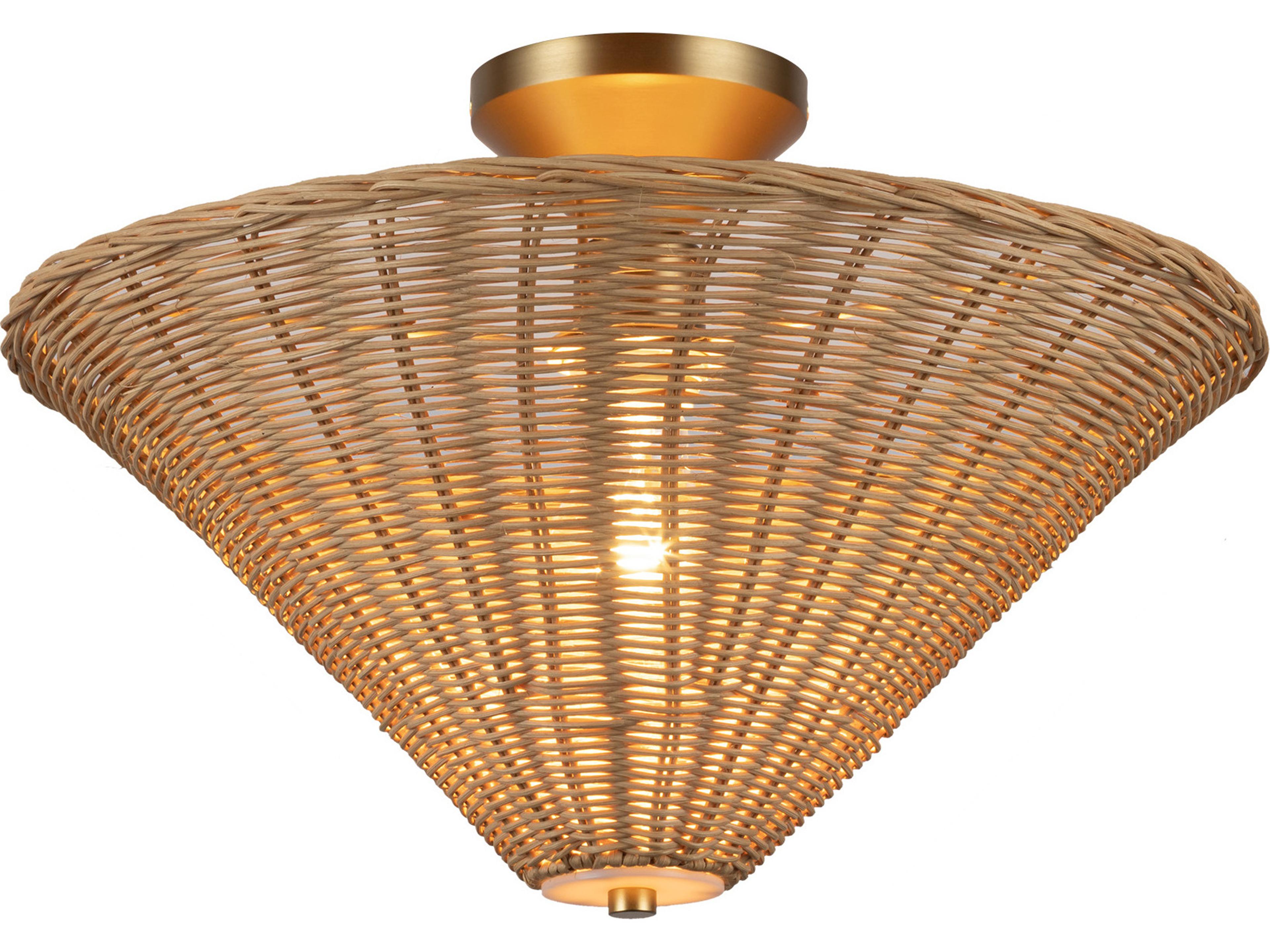 Alora Mood Bridgette 1-Light Brushed Gold Semi Flush Mount