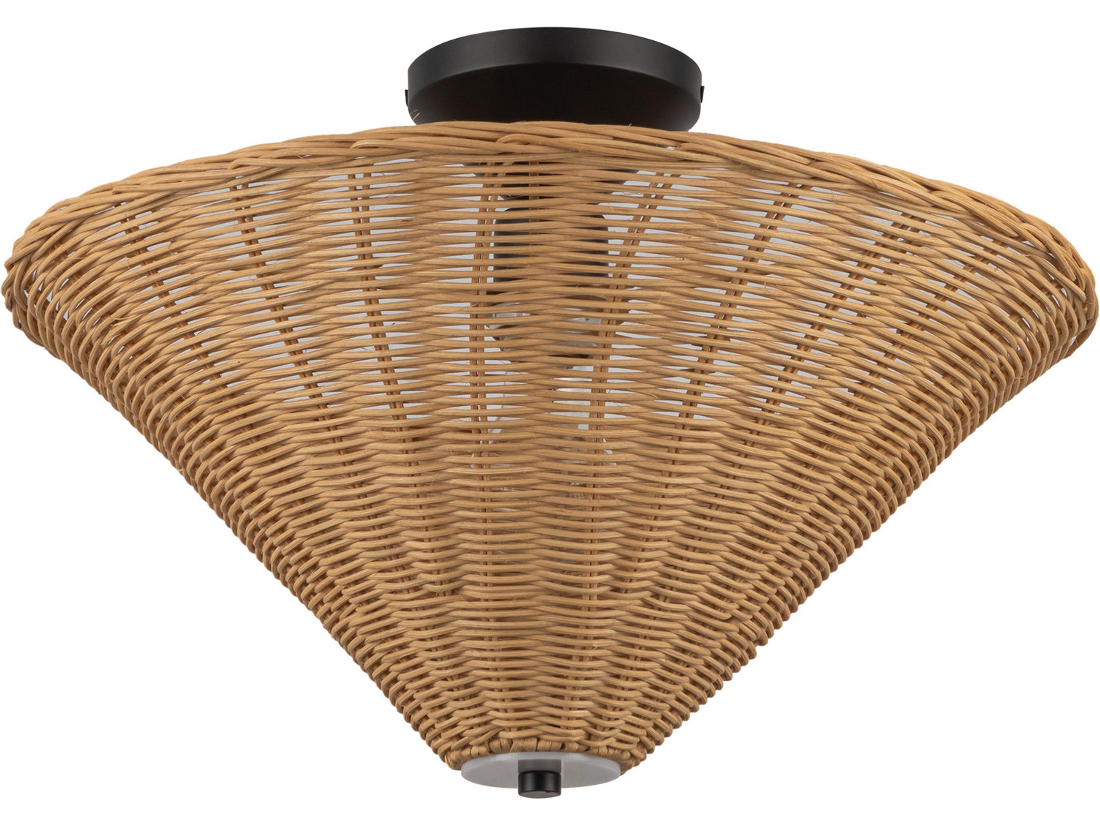 Alora Mood Bridgette 1-Light Matte Black Semi Flush Mount