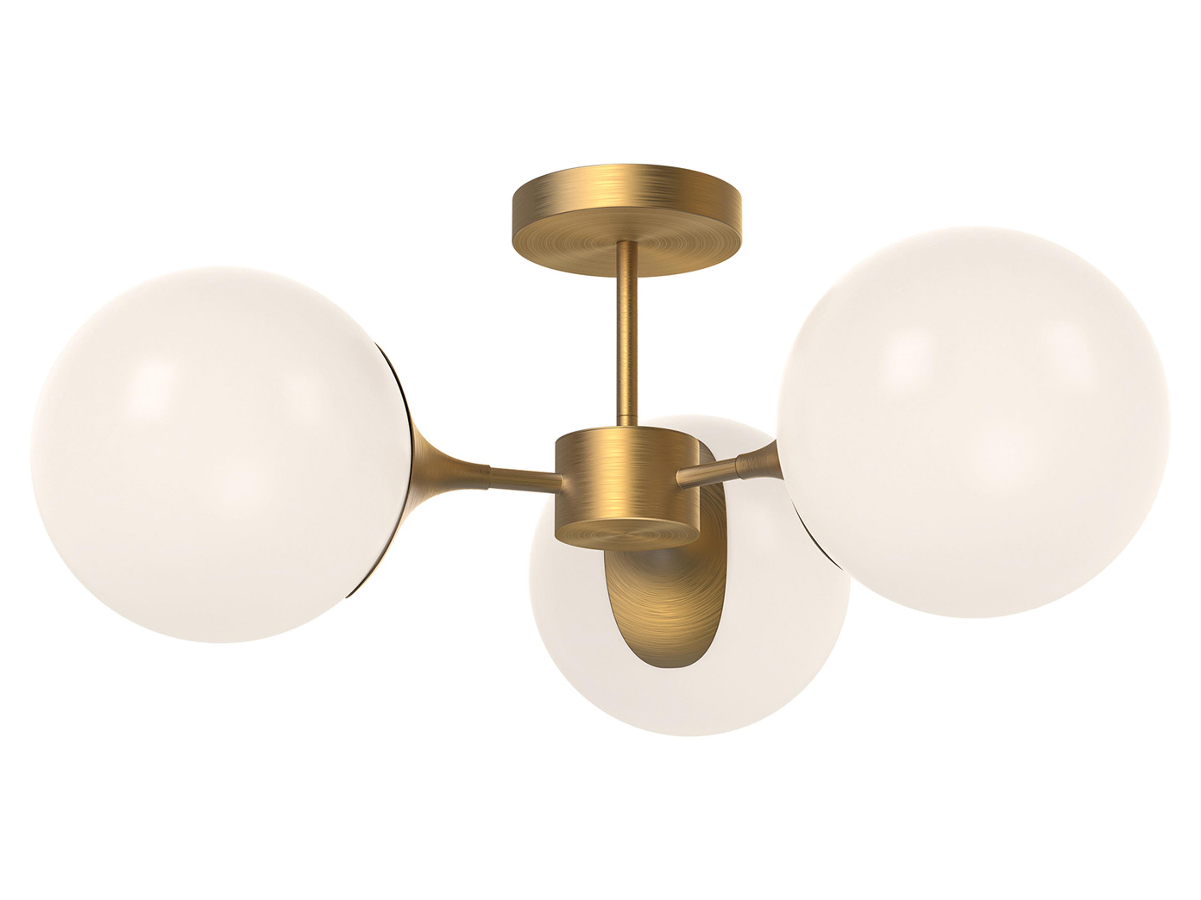 Alora Mood Nouveau 3-Light Aged Gold Globe Semi Flush Mount