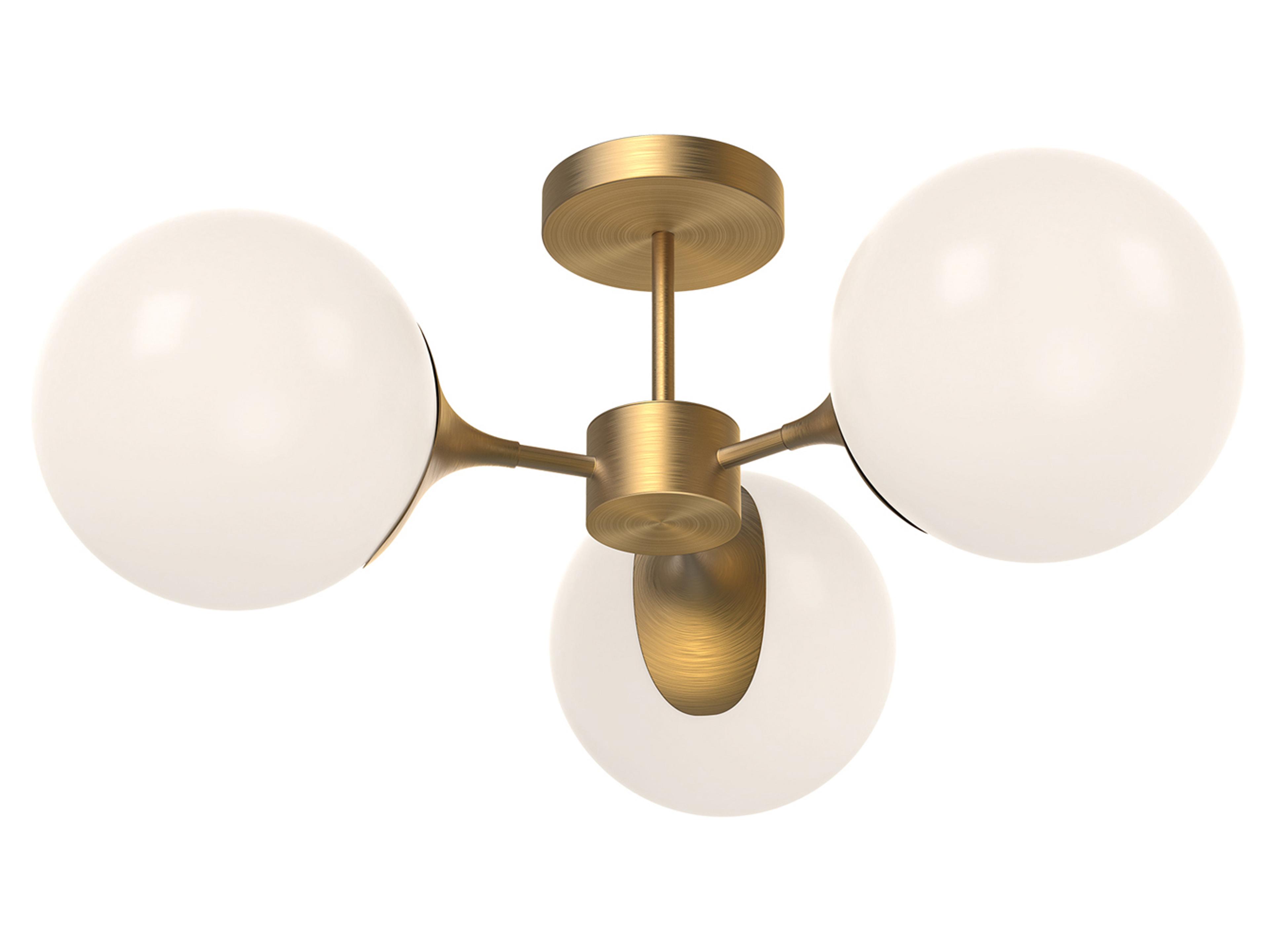 Alora Mood Nouveau 3-Light Aged Gold Globe Semi Flush Mount