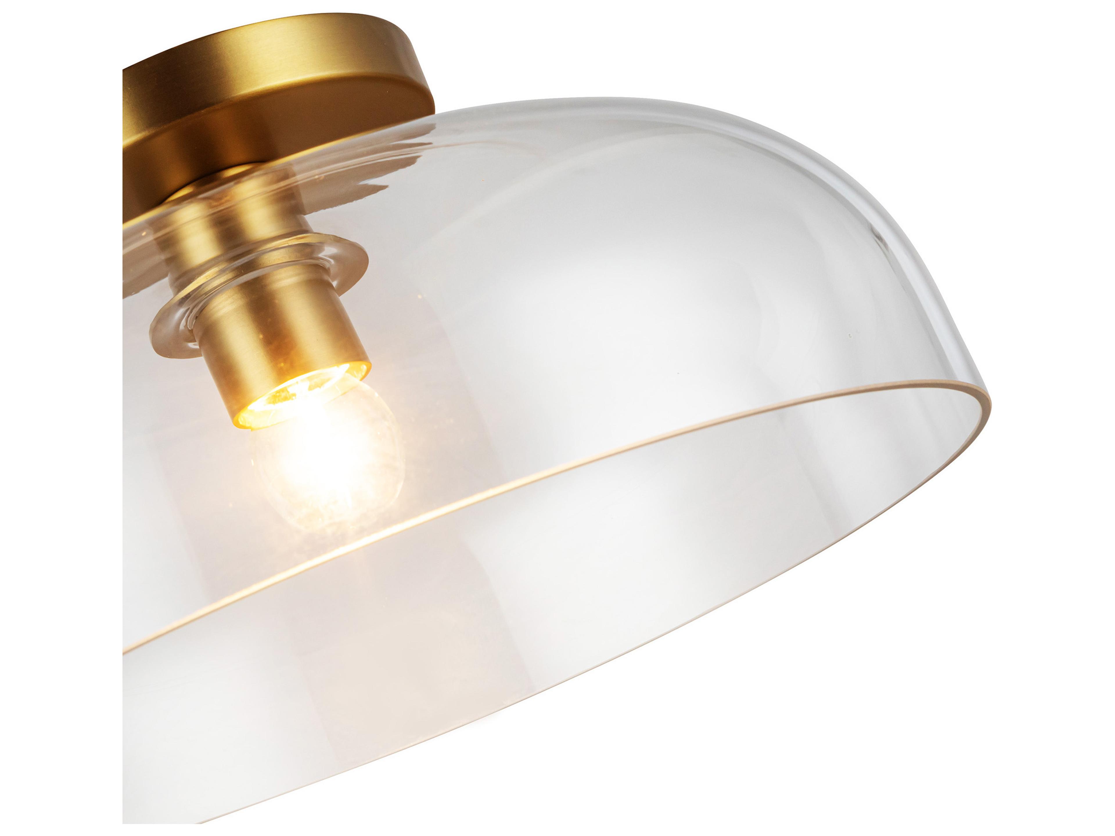 Alora Mood Sylvia 1-Light Brushed Gold Dome Semi Flush Mount