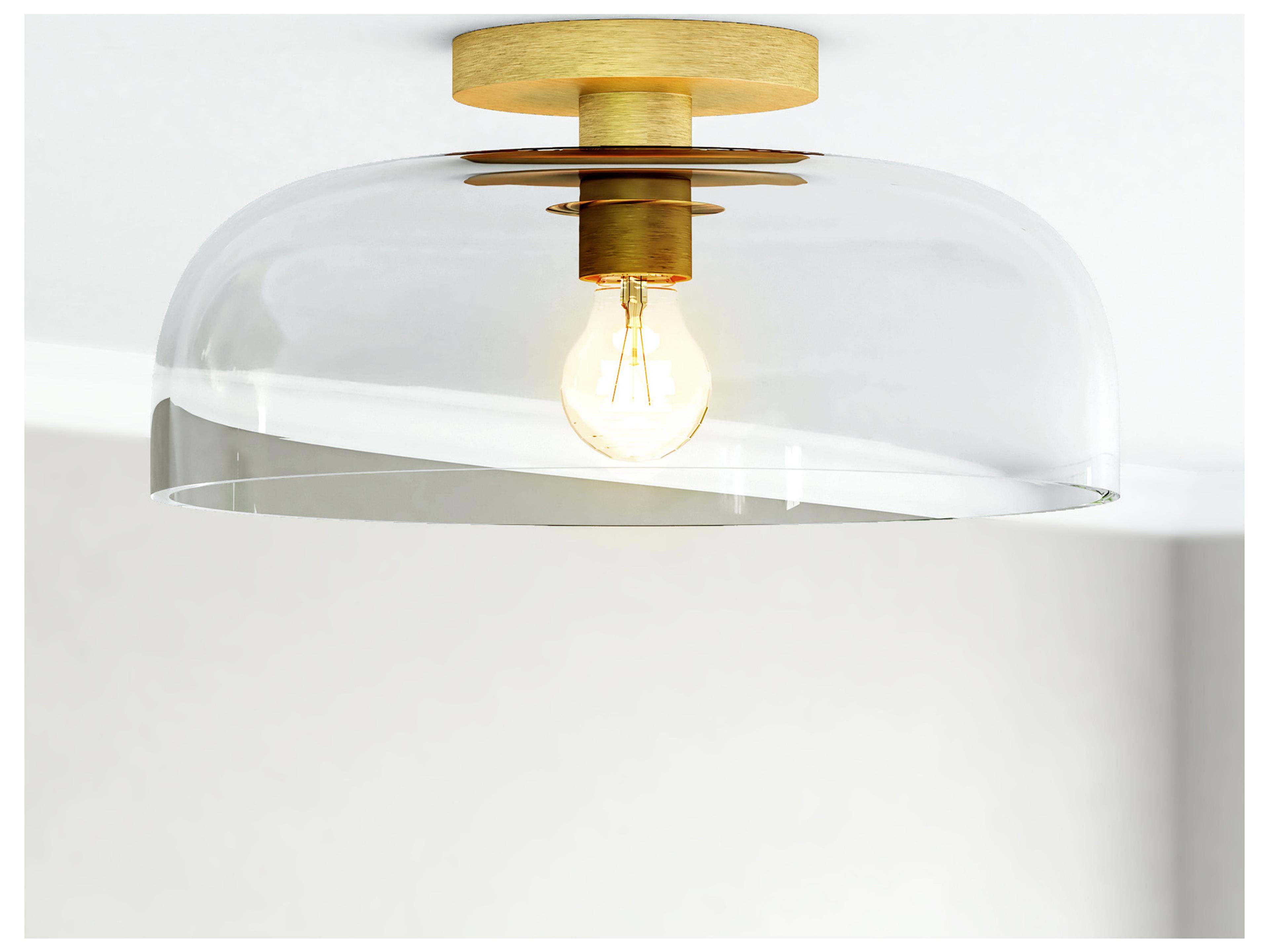Alora Mood Sylvia 1-Light Brushed Gold Dome Semi Flush Mount
