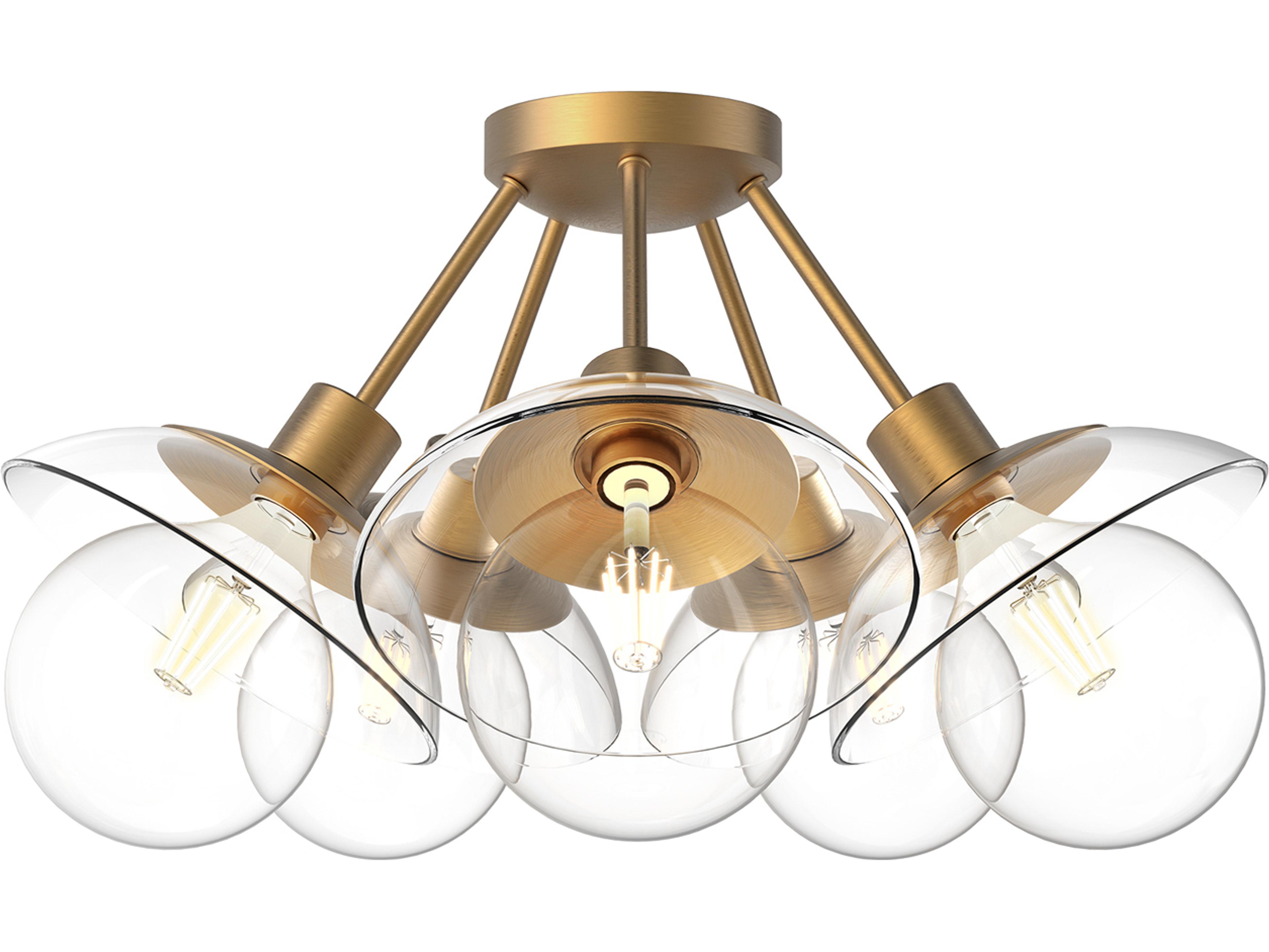 Francesca Semi-Flush Mount Ceiling Light Modern Gold