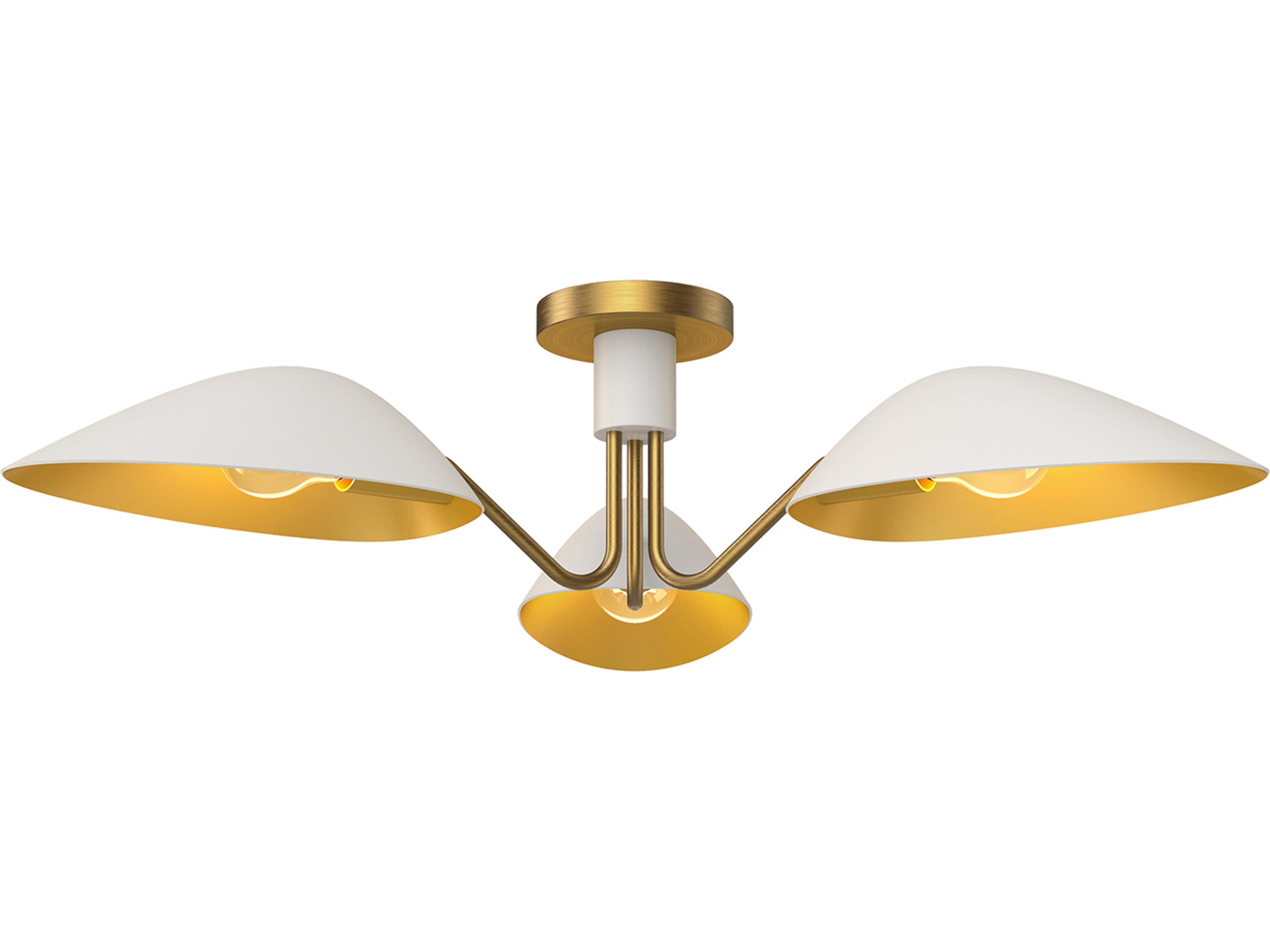 Alora Mood Oscar 3-Light Aged Gold Semi Flush Mount