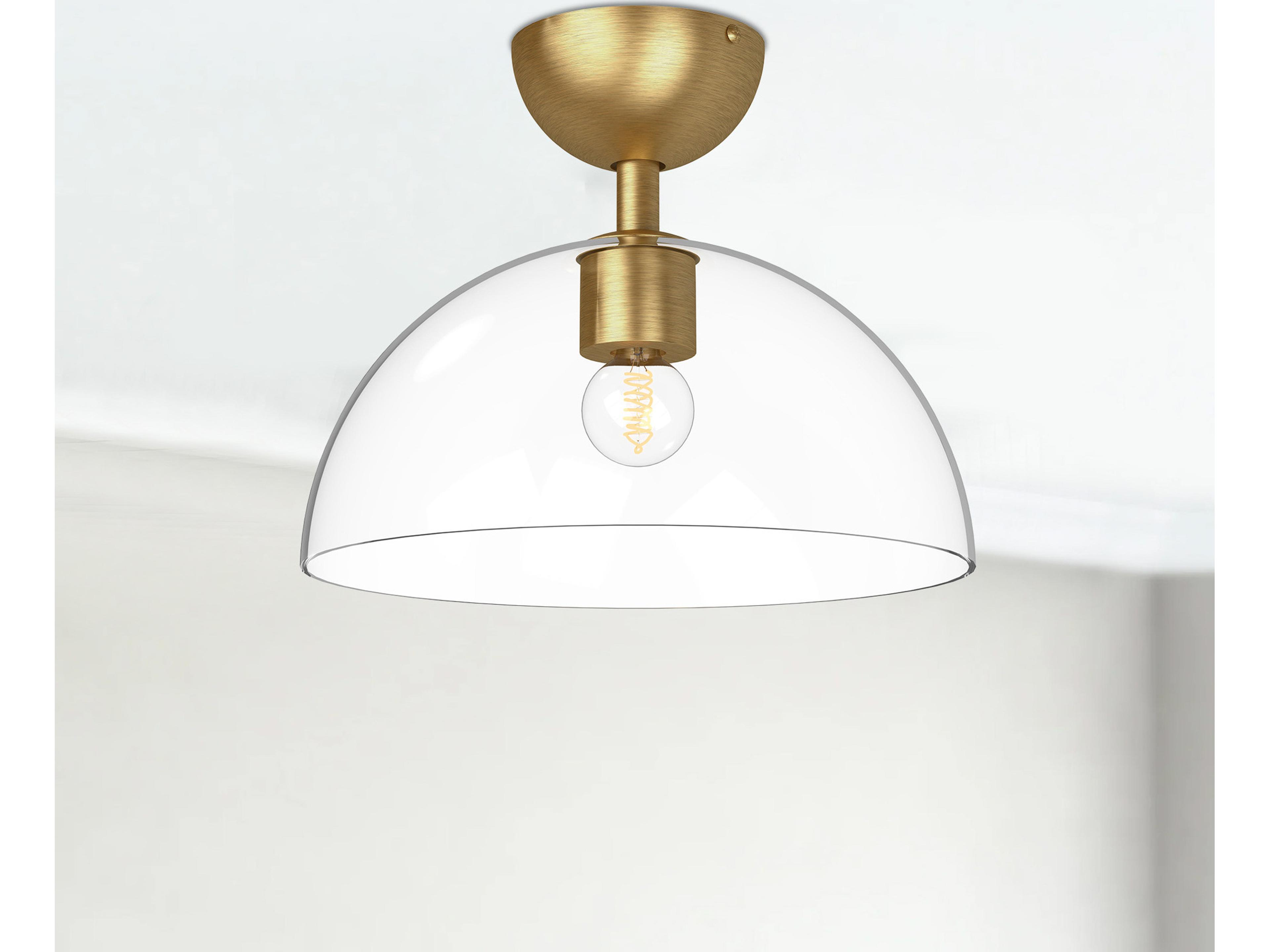 Alora Mood Jude 1-Light Brushed Gold Dome Semi Flush Mount