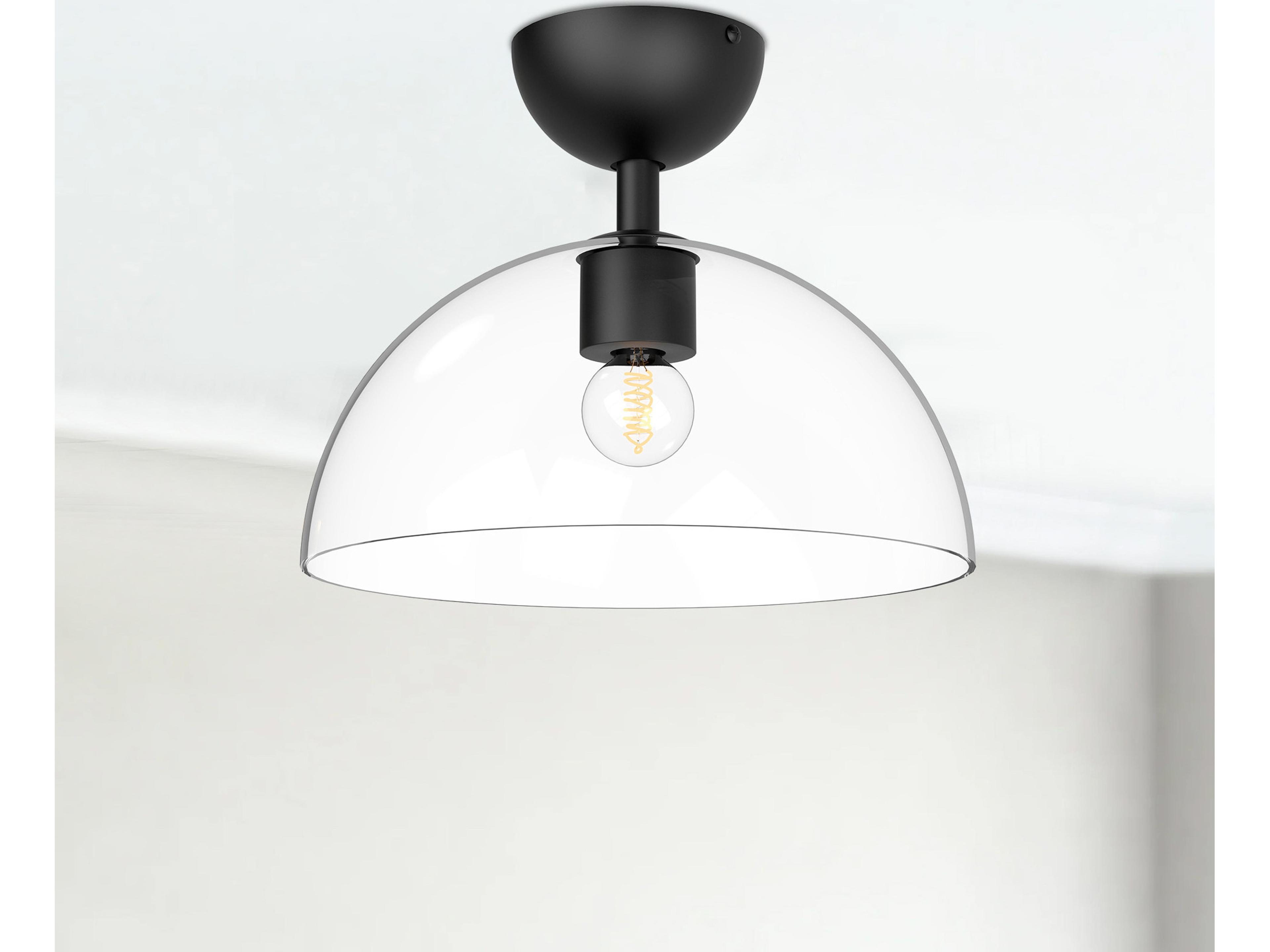 Alora Mood Jude 1-Light Matte Black Dome Semi Flush Mount