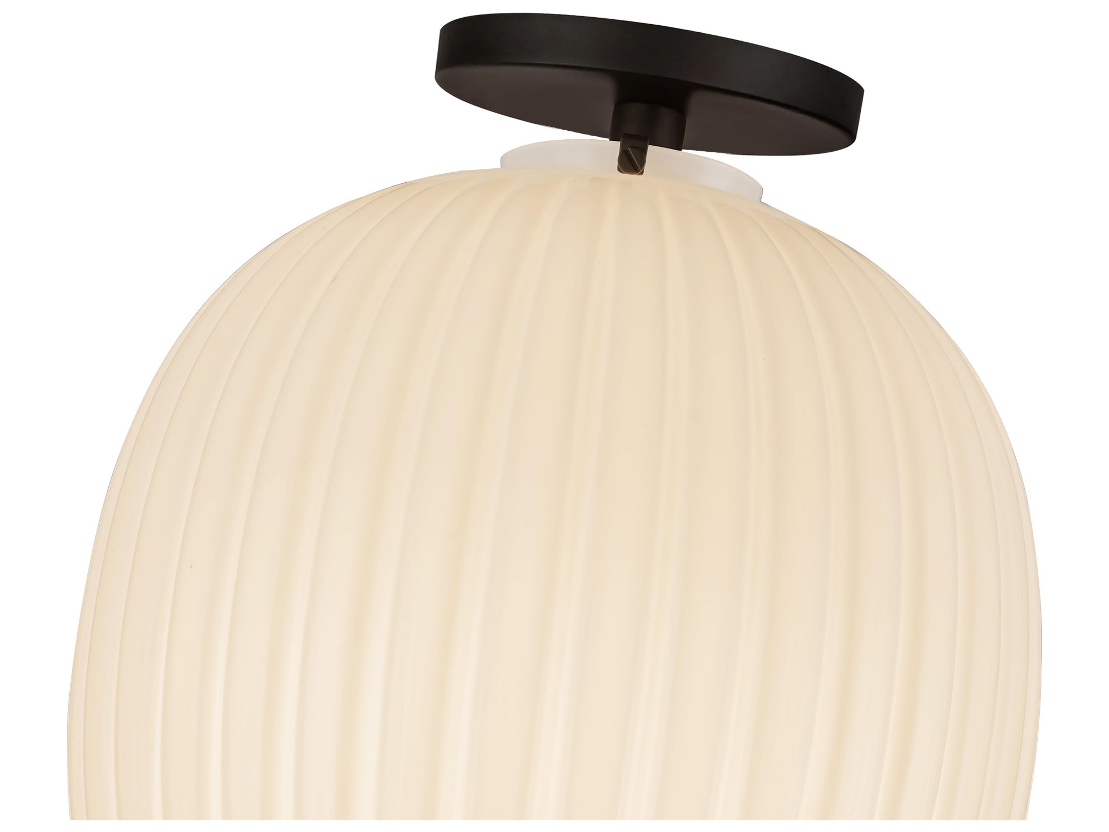 Alora Mood Cherise 1-Light Matte Black Semi Flush Mount