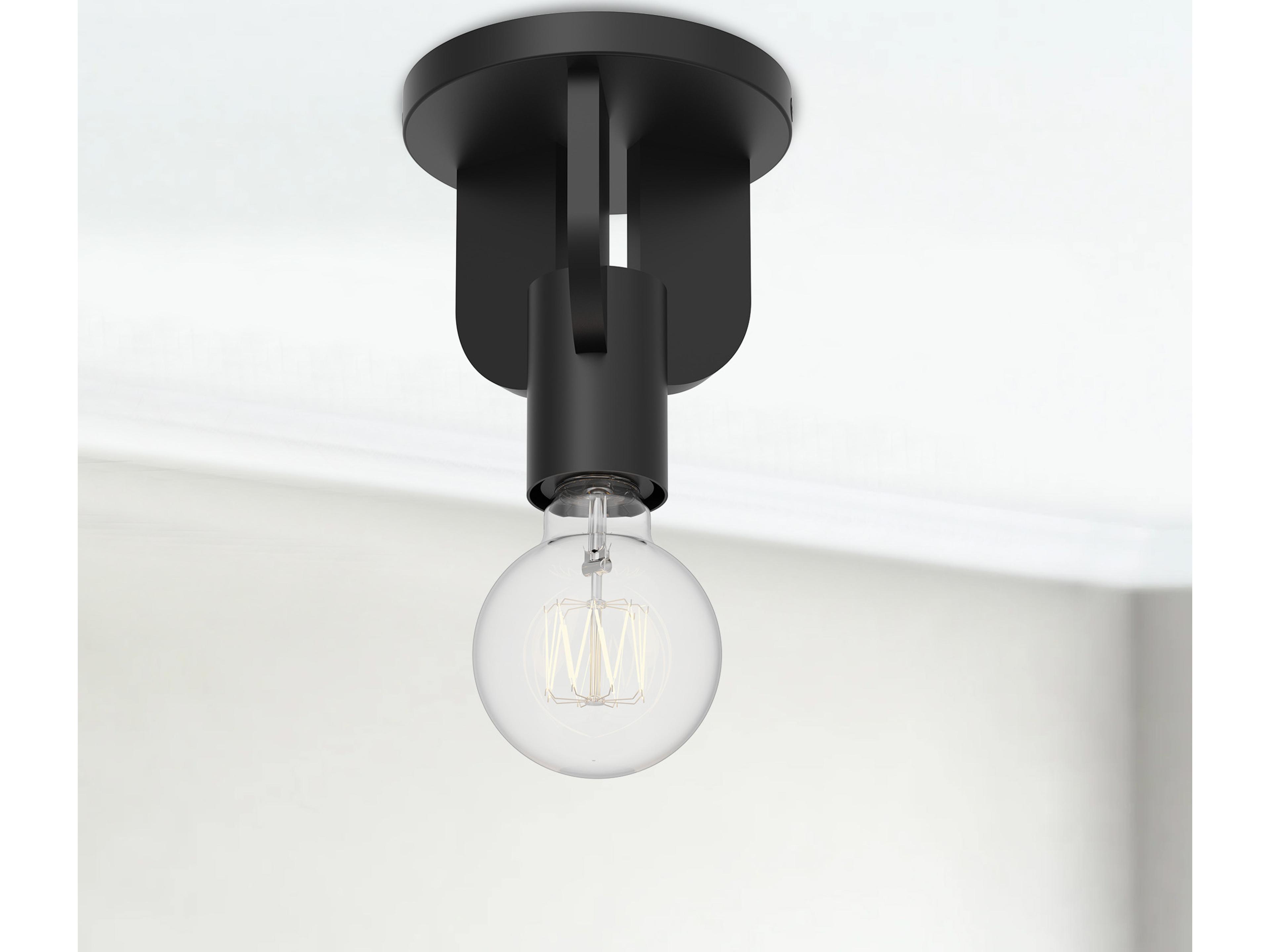 Alora Mood Claire 1-Light Matte Black Semi Flush Mount