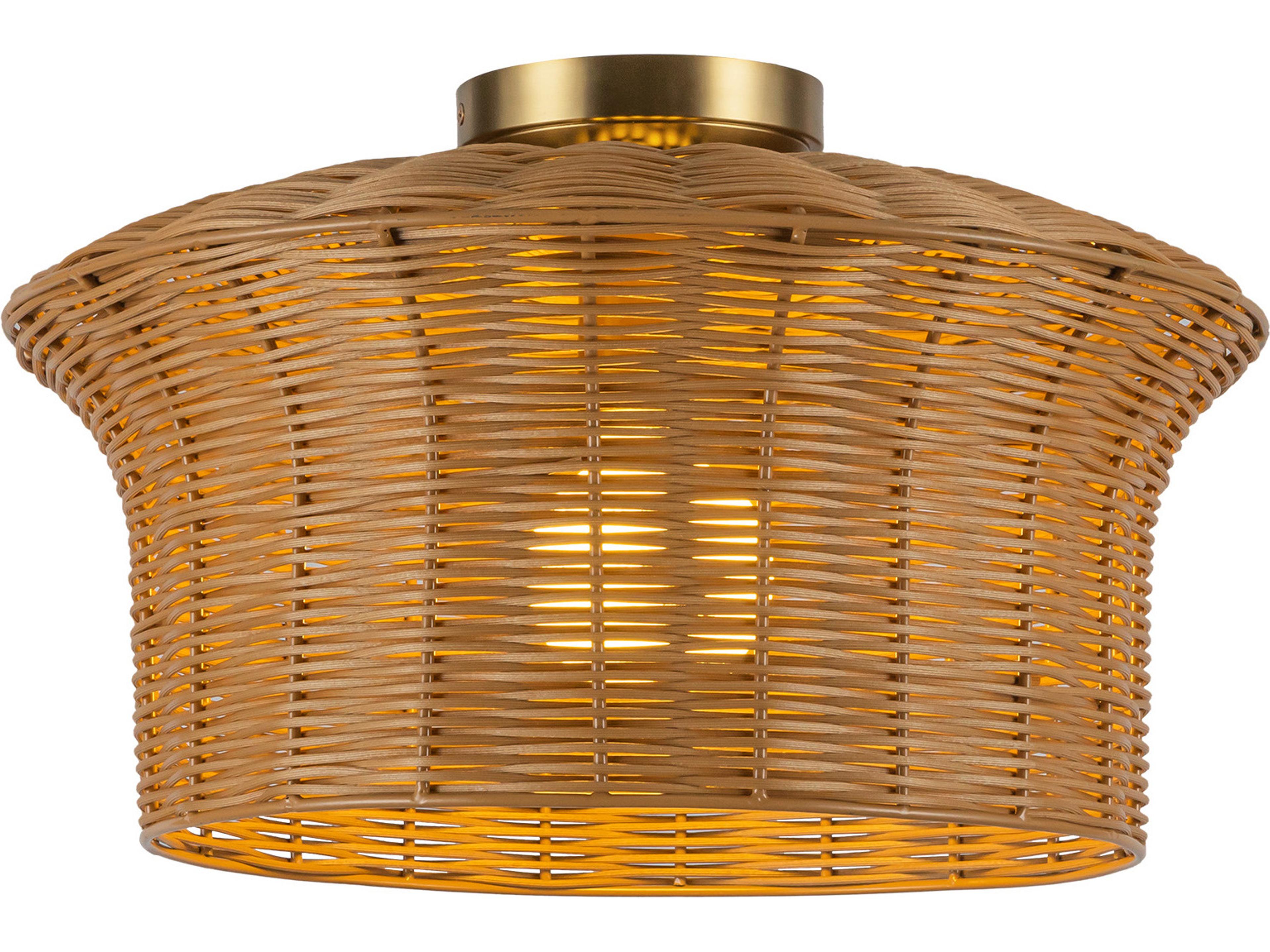 Alora Mood Kai 1-Light Brushed Gold Brown Semi Flush Mount