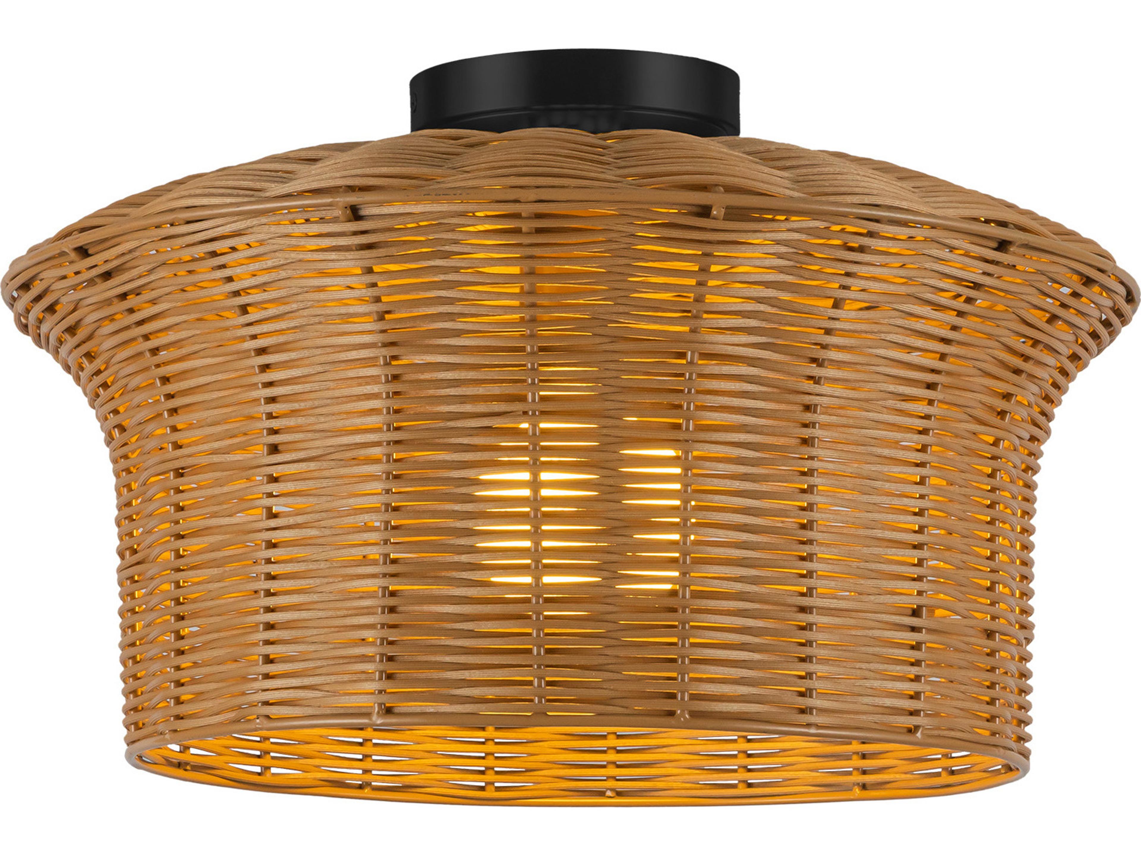 Alora Mood Kai 1-Light Matte Black Brown Semi Flush Mount