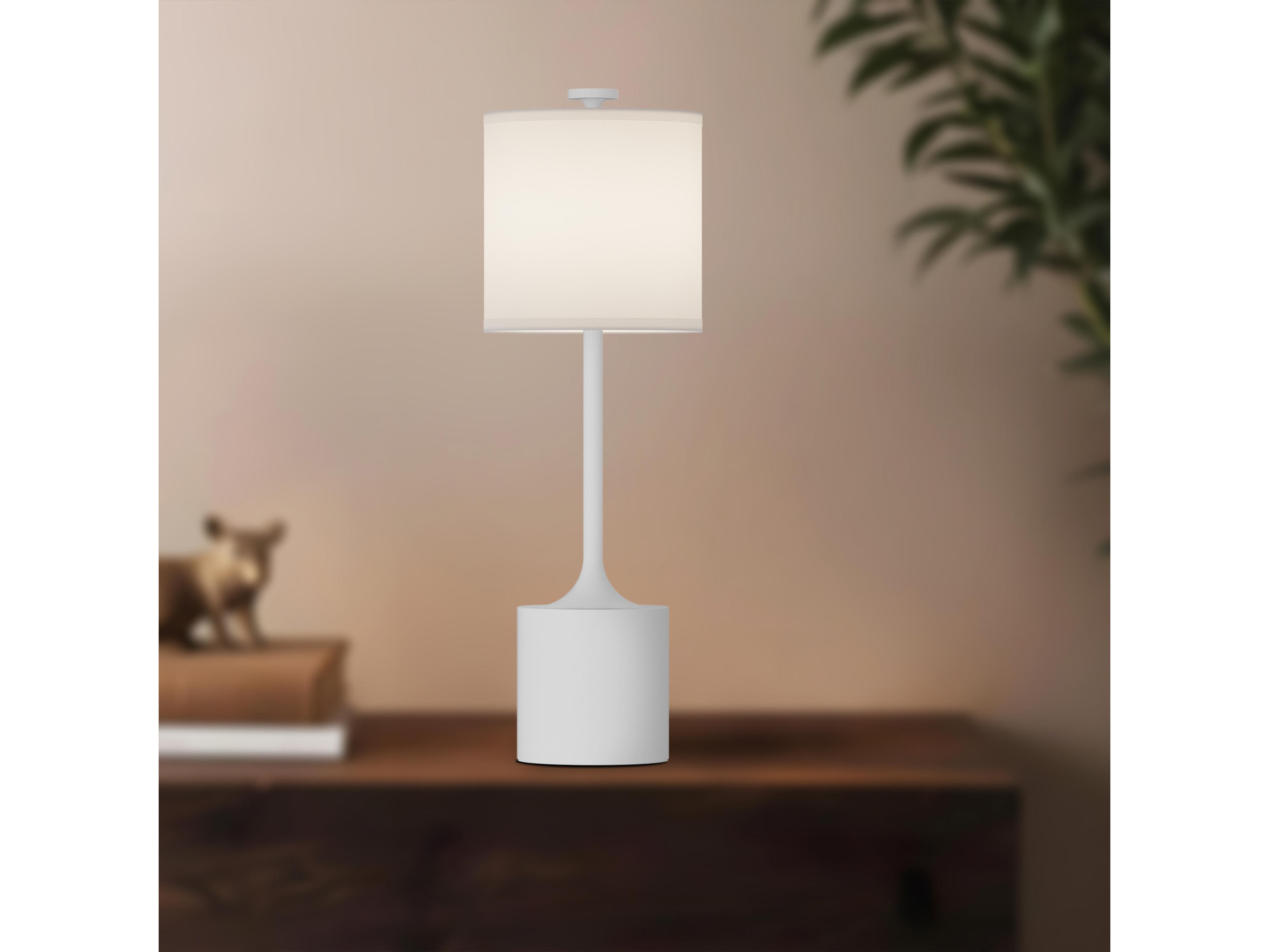 Alora Mood Issa White Ivory Linen Buffet Lamp