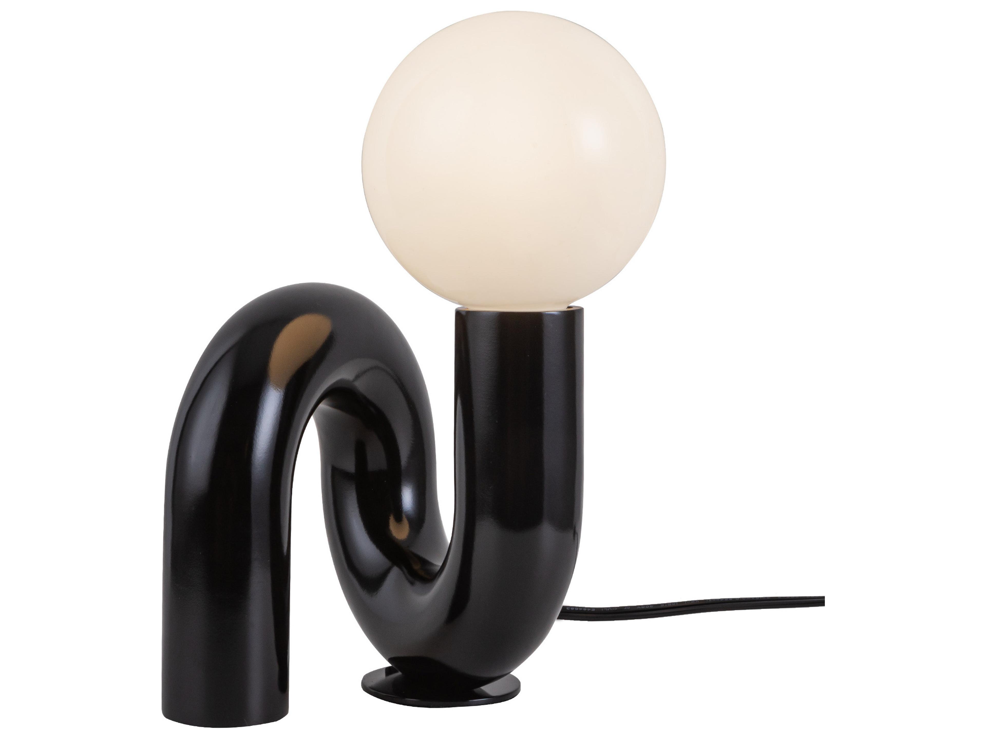 Table Lamp Sadie Gloss Black Exposed Bulb