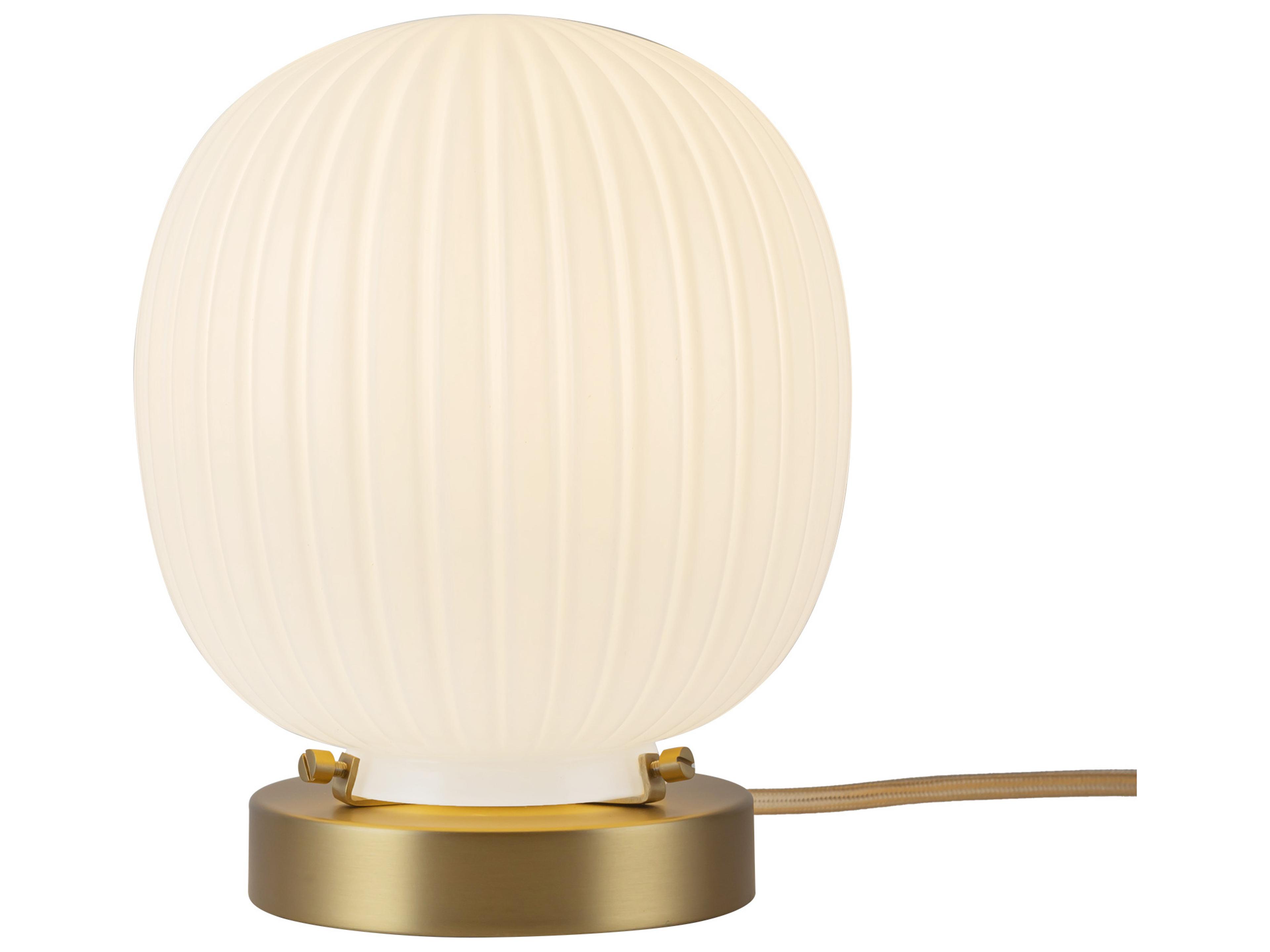 Table Lamp Cherise Brushed Gold Ribbed Glass