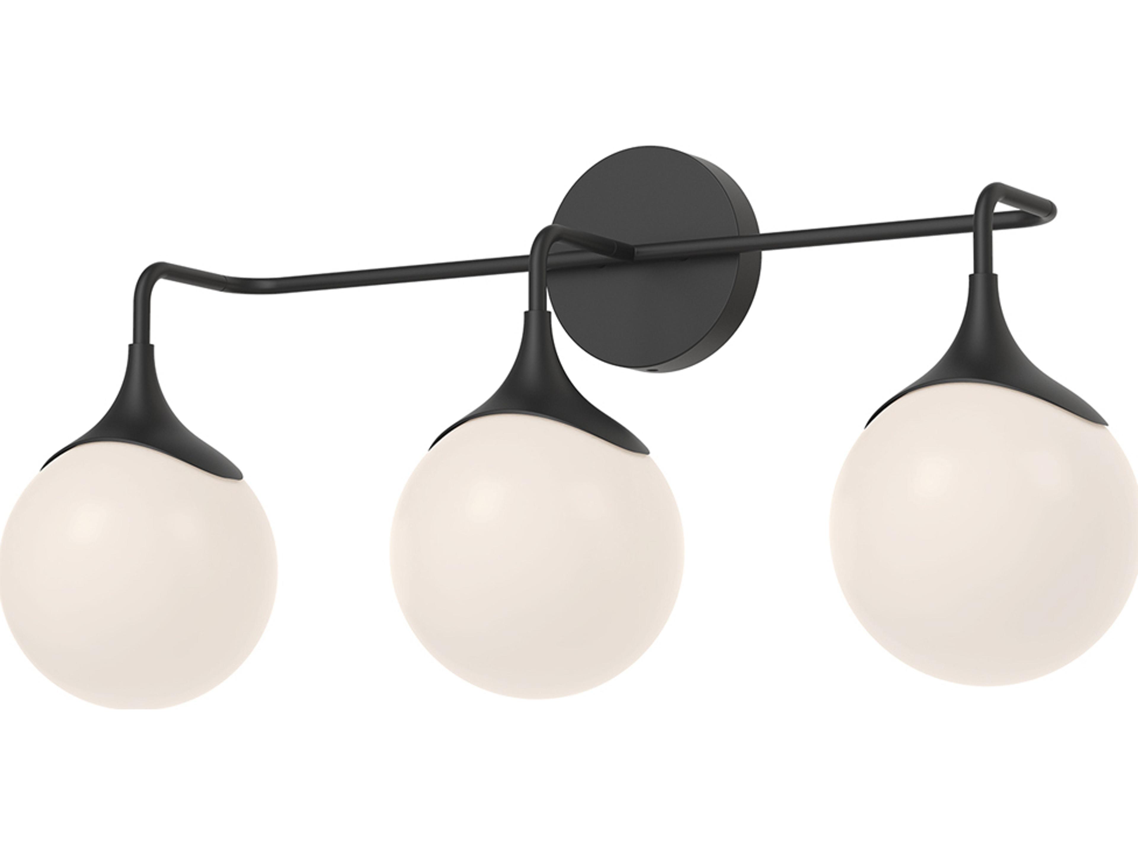 Nouveau 3-Light Vanity Light in Matte Black