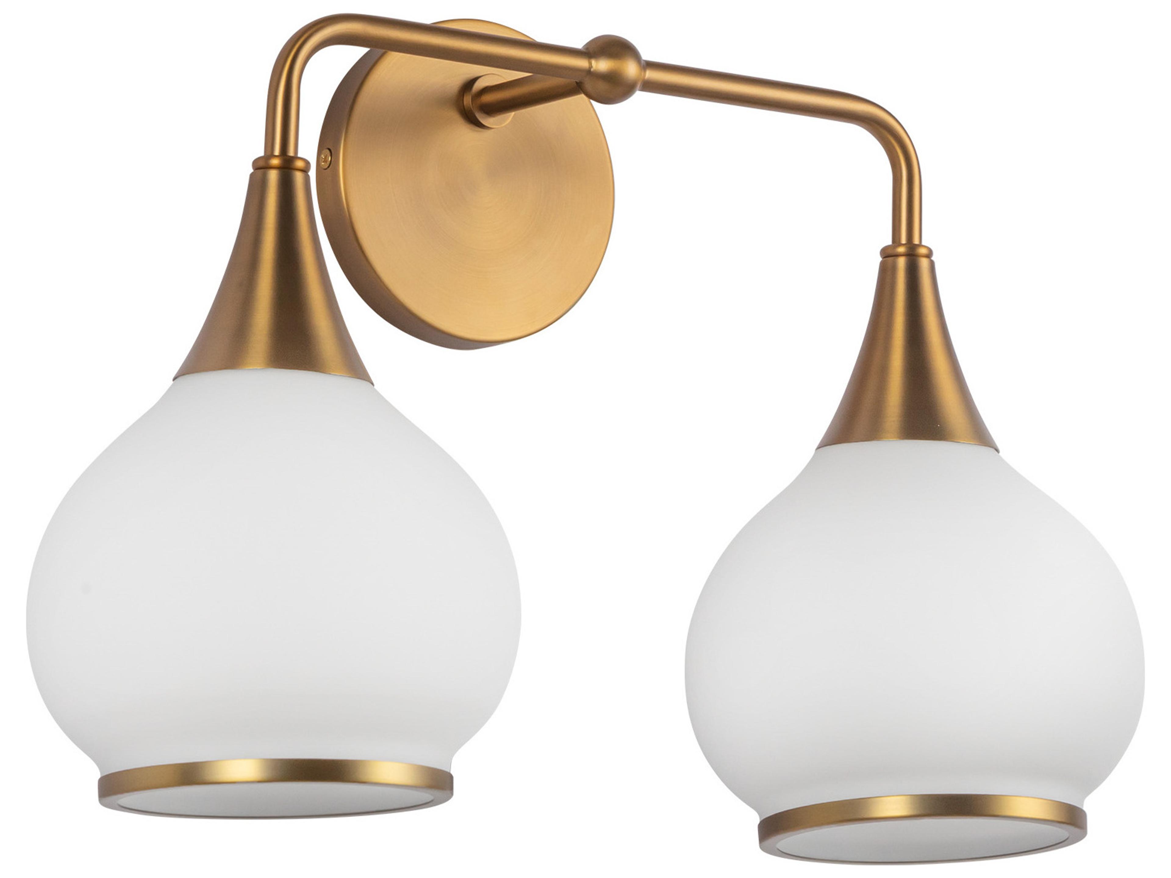 Alora Mood Hazel 2-Light Aged Gold Vanity Light