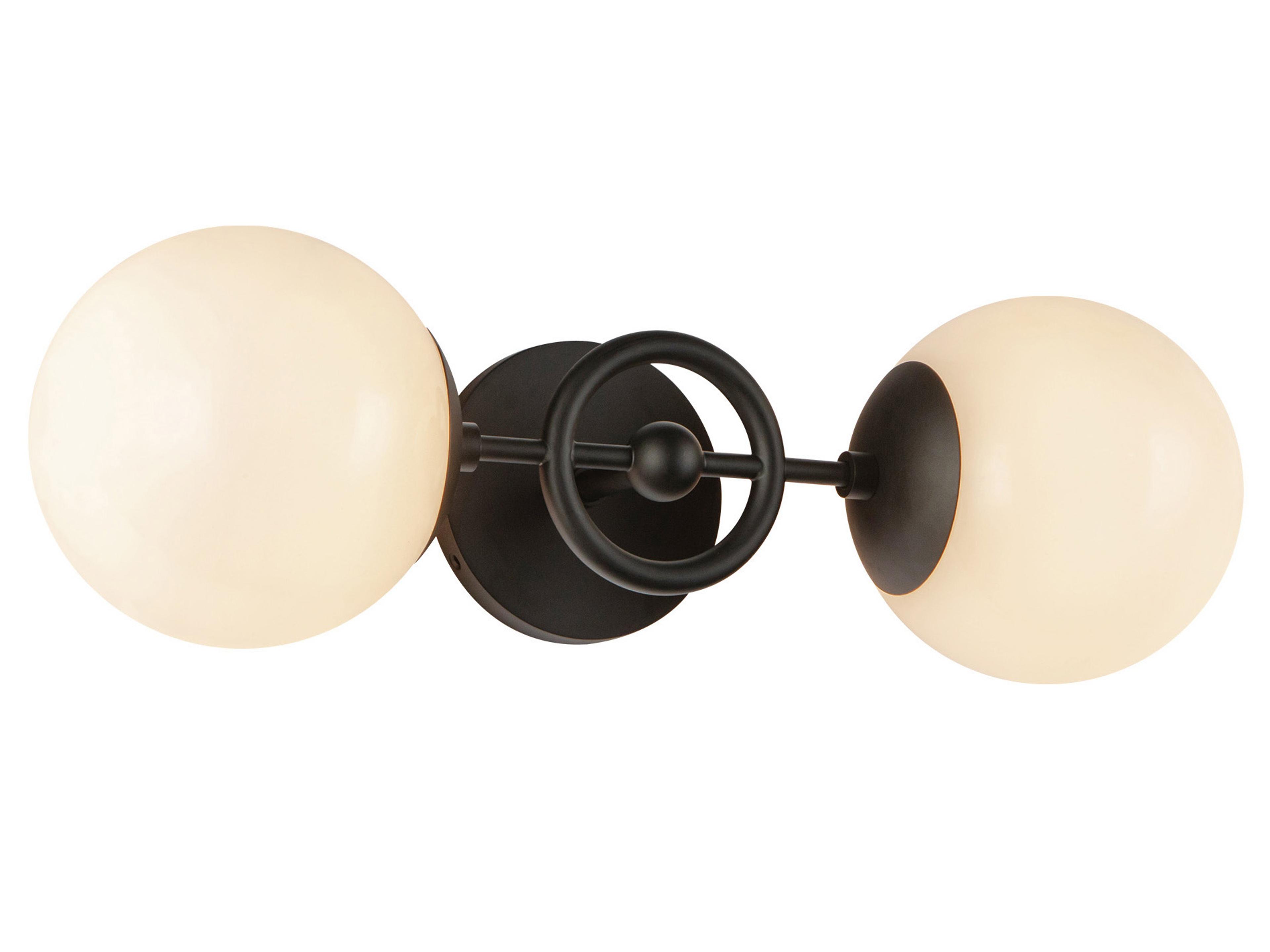 Alora Mood Fiore 2-Light Matte Black Vanity Light