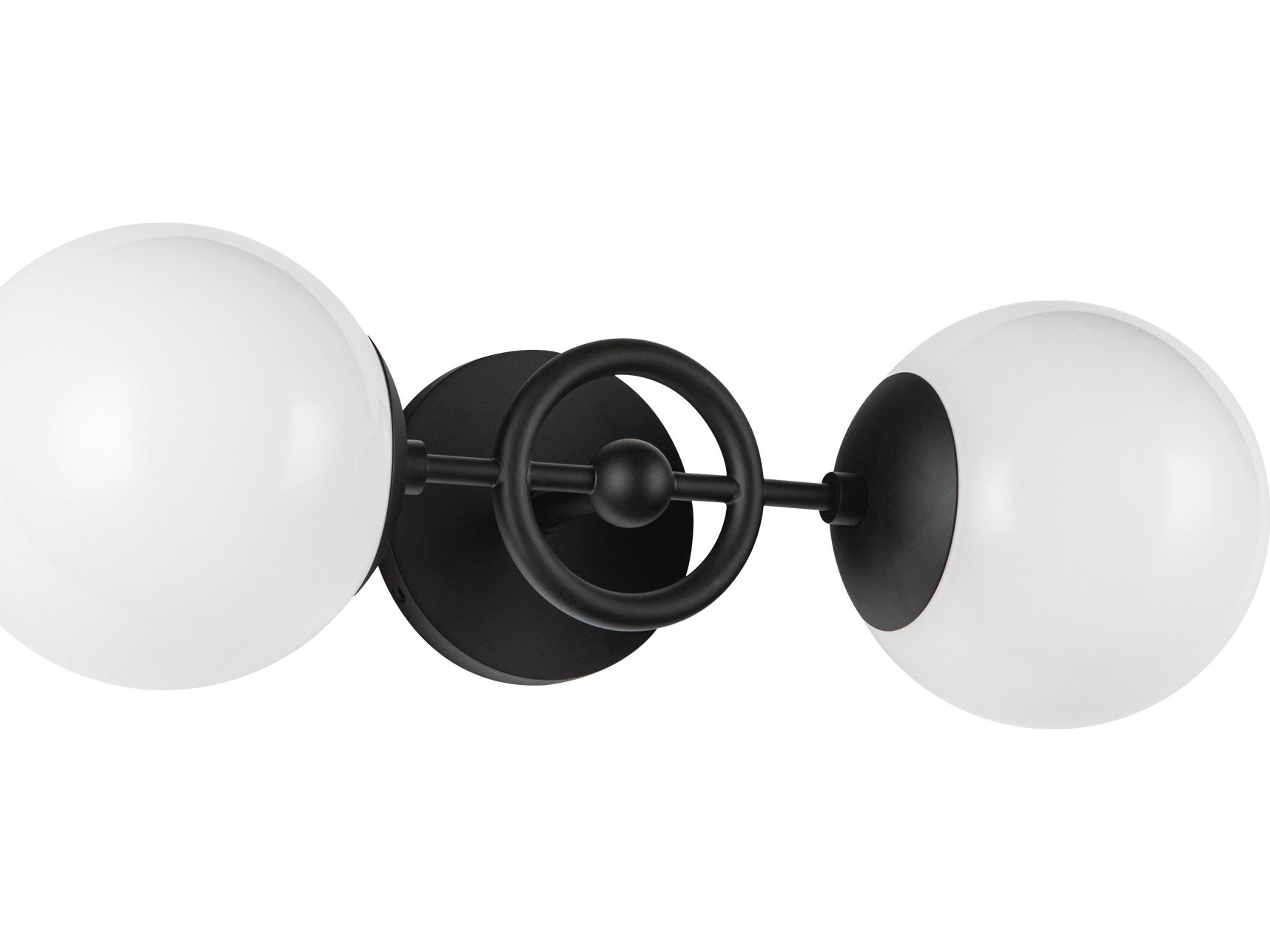 Alora Mood Fiore 2-Light Matte Black Vanity Light