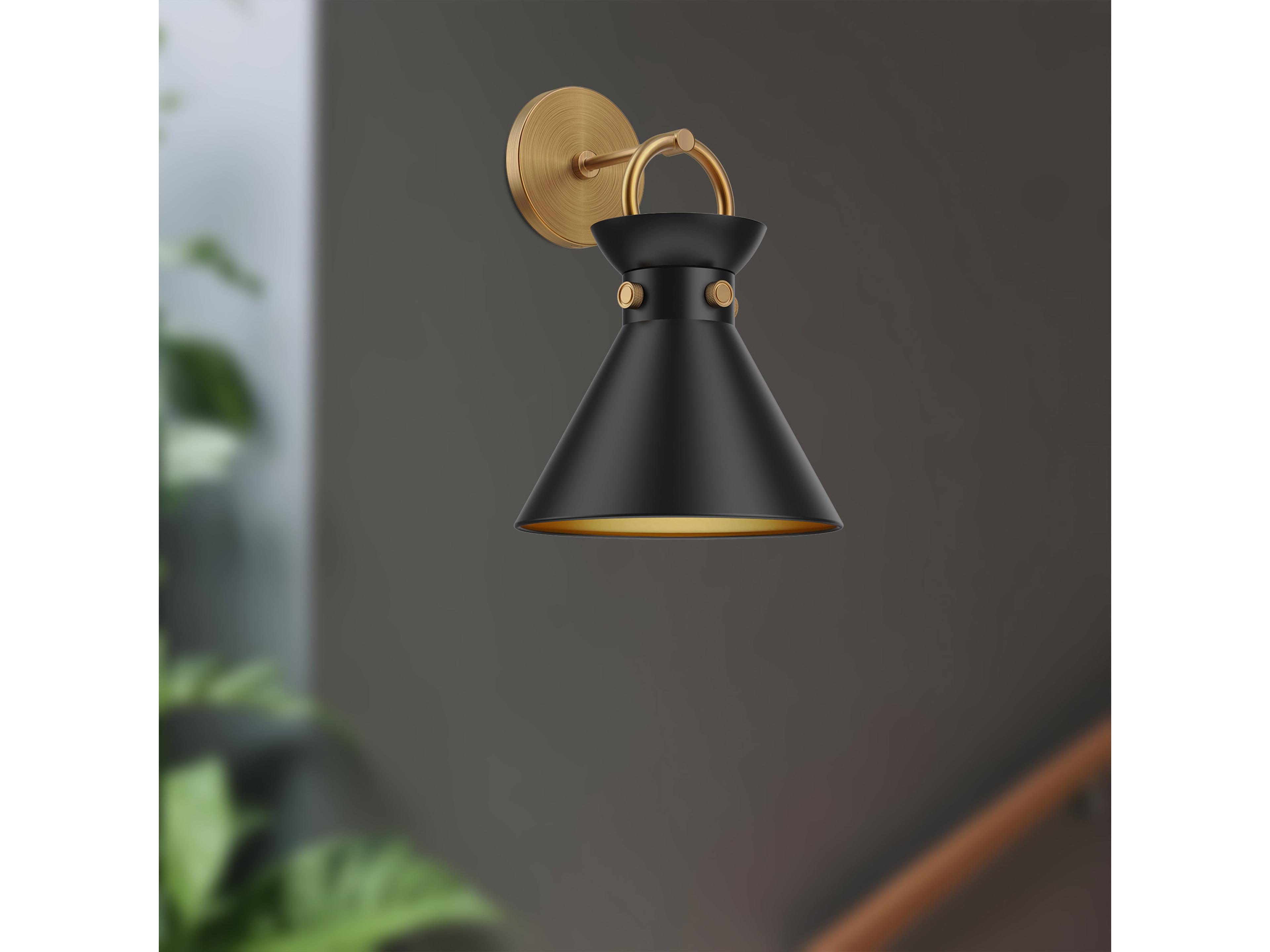 Alora Mood Emerson 1-Light Aged Gold Matte Black Wall Sconce